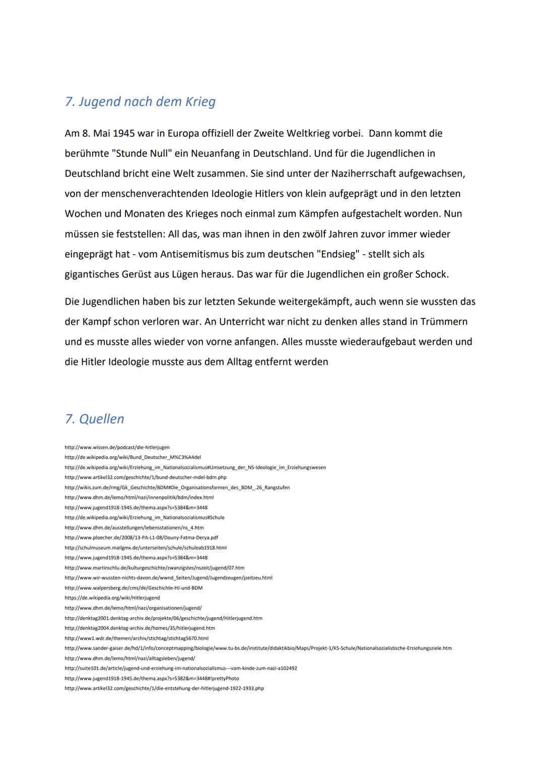 <h2>Einleitung</h2>
<p>Die Jugend im Dritten Reich war von großer Bedeutung für die nationalsozialistische Ideologie und wurde gezielt beei