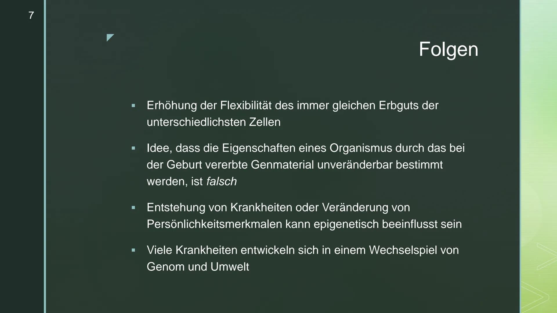 Nele Schunk
Epigenetik
Q2
## Definition:
- Teilgebiet der Genetik, das sich mit der Veränderung von Genfunktionen beschäftigt, die nicht du