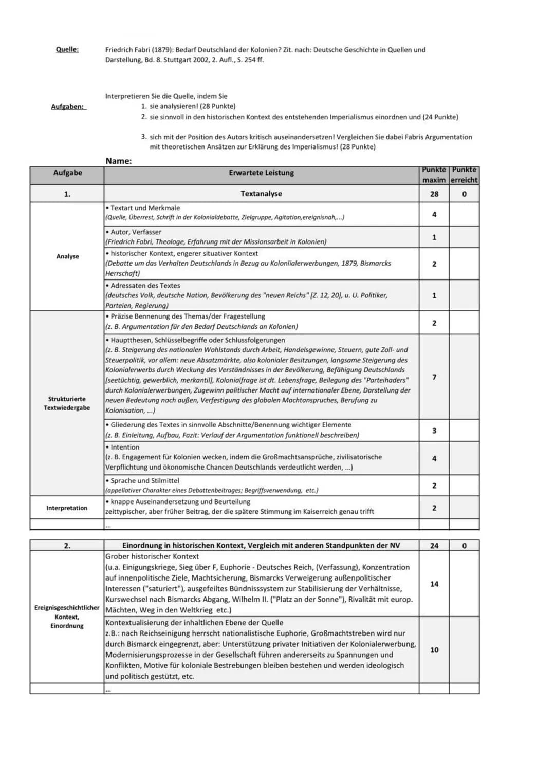 # Aufgabenstellung:
Interpretieren Sie die vorliegende Quelle, indem Sie
a) sie analysieren, (28 Punkte)
b) sie sinnvoll in den historischen