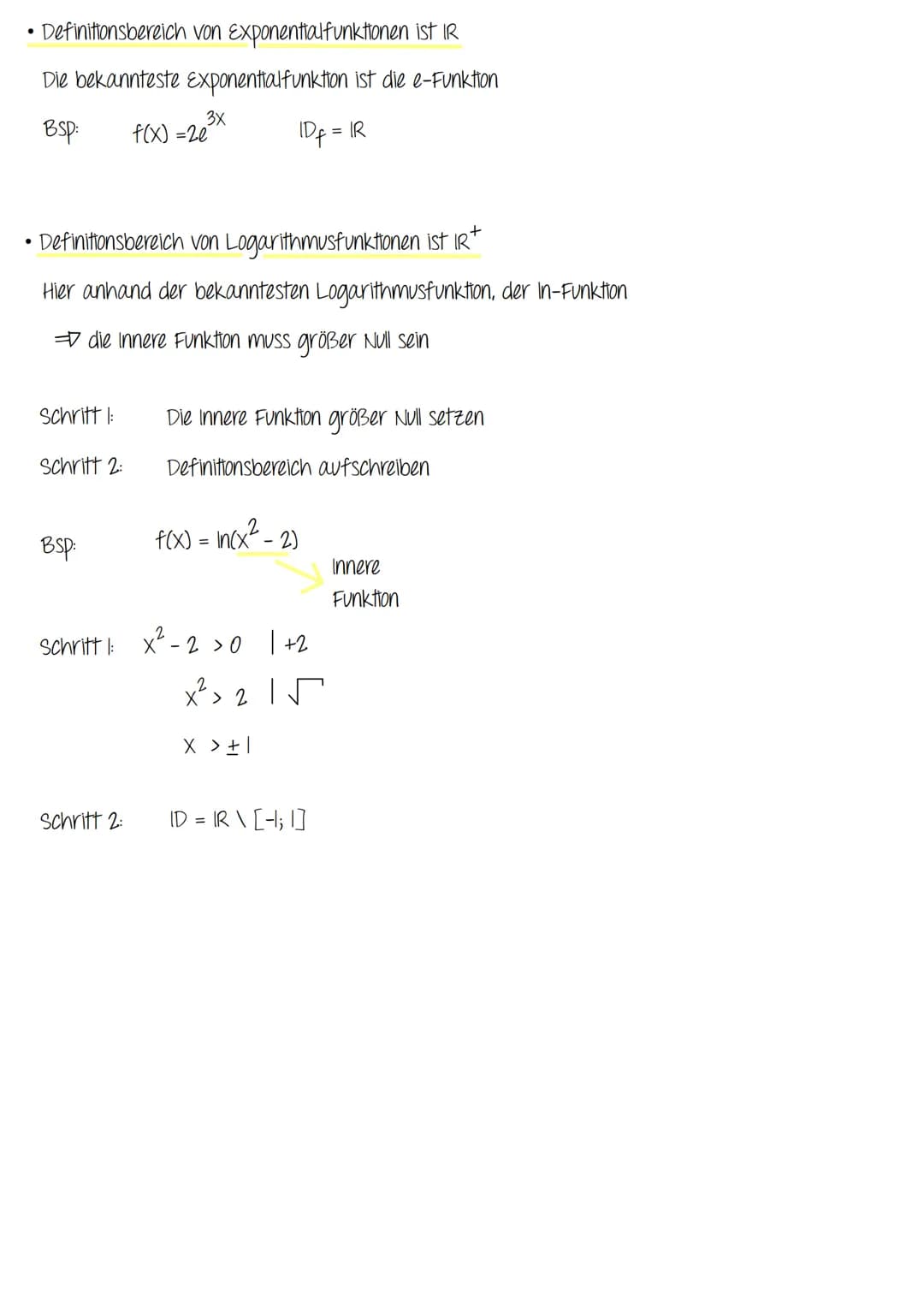- Definitionsbereich von Exponentialfunktionen ist IR
Die bekannteste Exponentialfunktion ist die e-Funktion
BSP: $f(x) = 2e^{3x}$
$ID_f = \