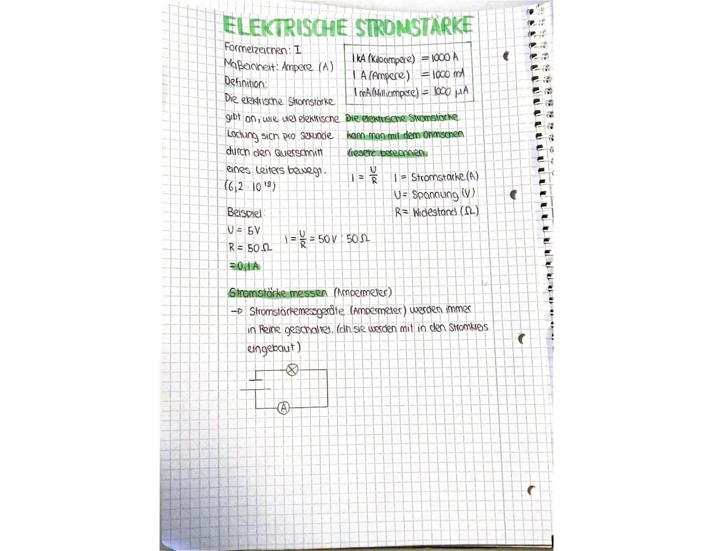 # PHYSIK
1 Ampere sind 1000 Milliampere
d.h. wenn man Ampere in Milliampere umwandeln
will, rechnet man immer $Ampere \cdot 1000 = Milliampe