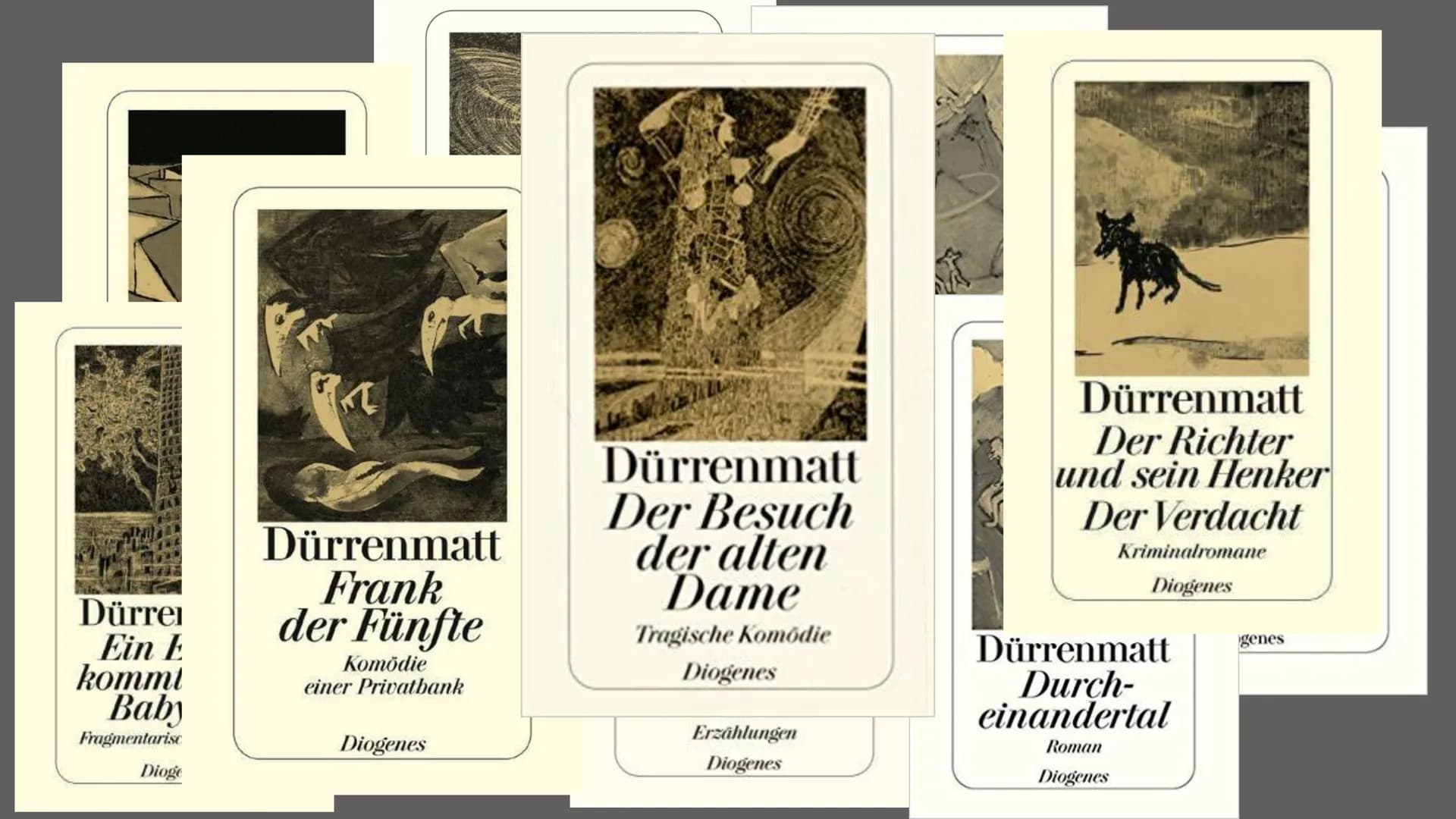 Dürrei
Ein L
kommt
Baby
Fragmentarisc
Dioge
Dürrenmatt
Frank
der Fünfte
Komödie
einer Privatbank
Diogenes
Dürrenmatt
Der Besuch
der alten