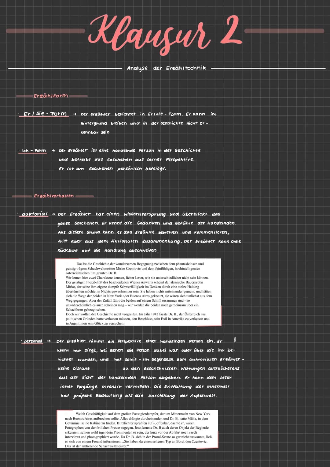 # Klausur 2
Leitfaden für die Analyse eines literarischen Textes
## Einleitung
* →Textdaten
* verfasser
* Titel
* • Textsorte