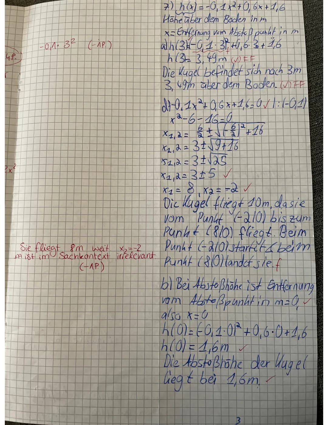 ## 2. Klausur in Mathematik
### 1. Teil: Hilfsmittelfrei
- Bearbeite diesen Teil der Klausur ohne den GTR und ohne Formelsammlung! Du hast d