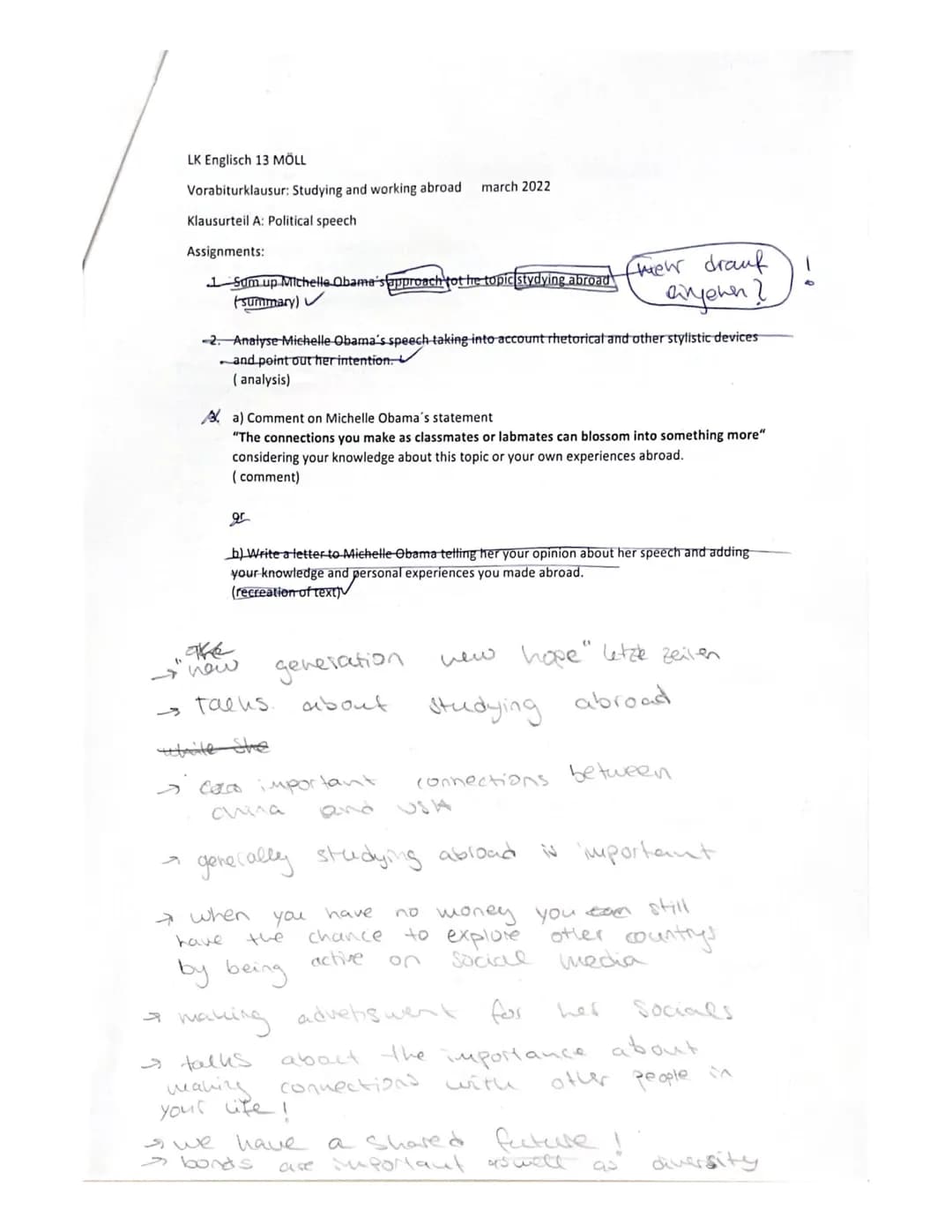 danken fürs
beilegen
Michelle Kaminski
rhetorical and Stylistic devices
LK Englisch 13 MÖLL
Vorabiturklausur: Studying and working abroa