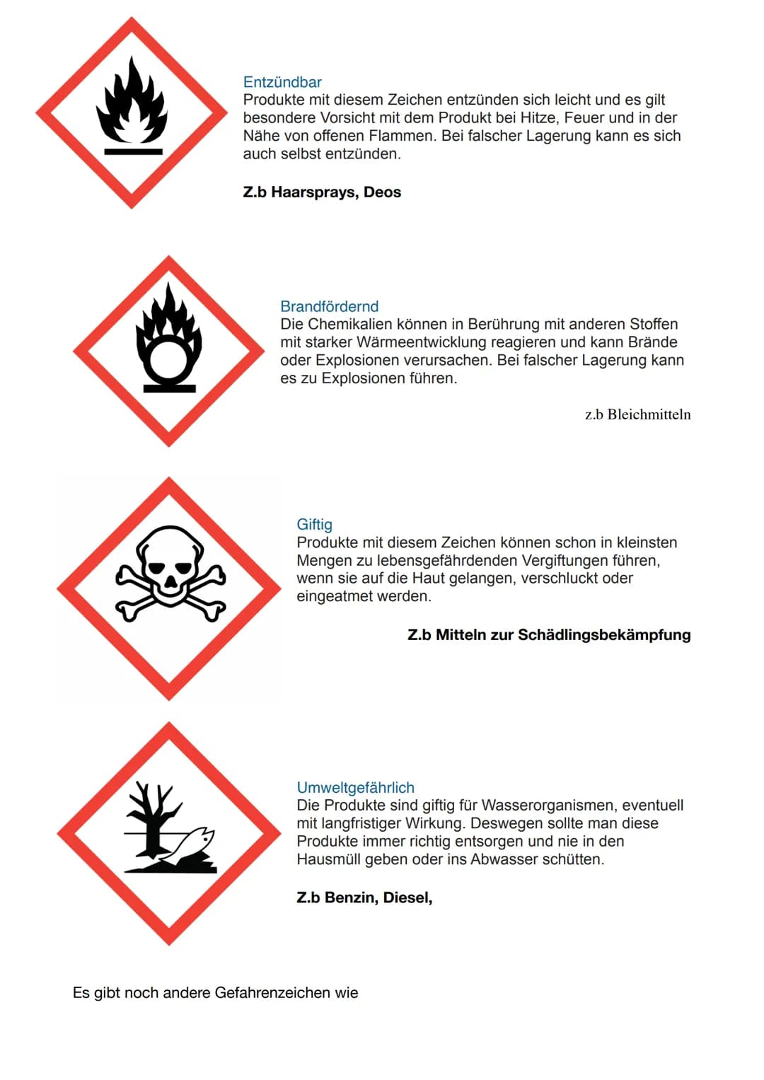 # Handout
## In Lebensmittel
Im Supermarkt findet man fast keine Lebensmittel mehr, die keine Zusatzstoffe enthalten. Chemische Stoffe spi