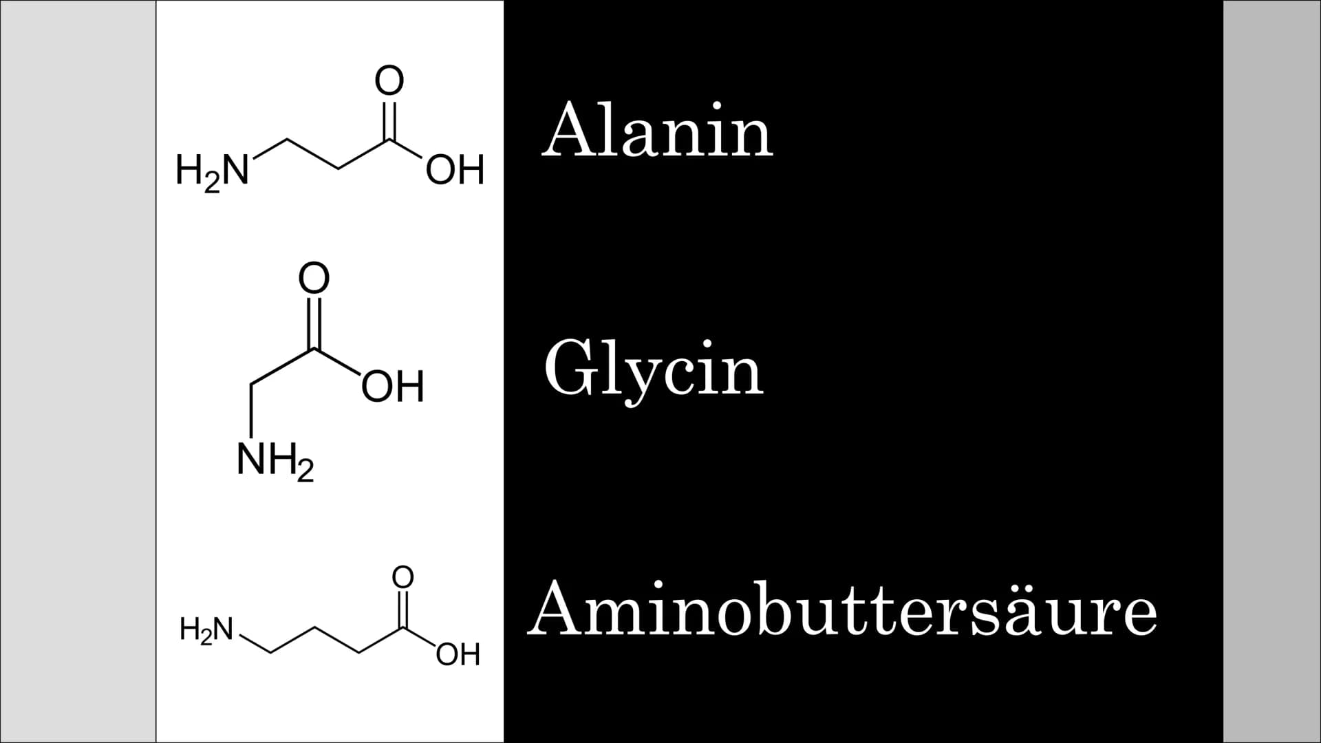 # Aminosäuren
## Struktur
- Hat mindestens 2 C-Atome haben
- Zählen beginnt immer beim Carboxy-C-Atom
- Klassen je nach der relativen Stell