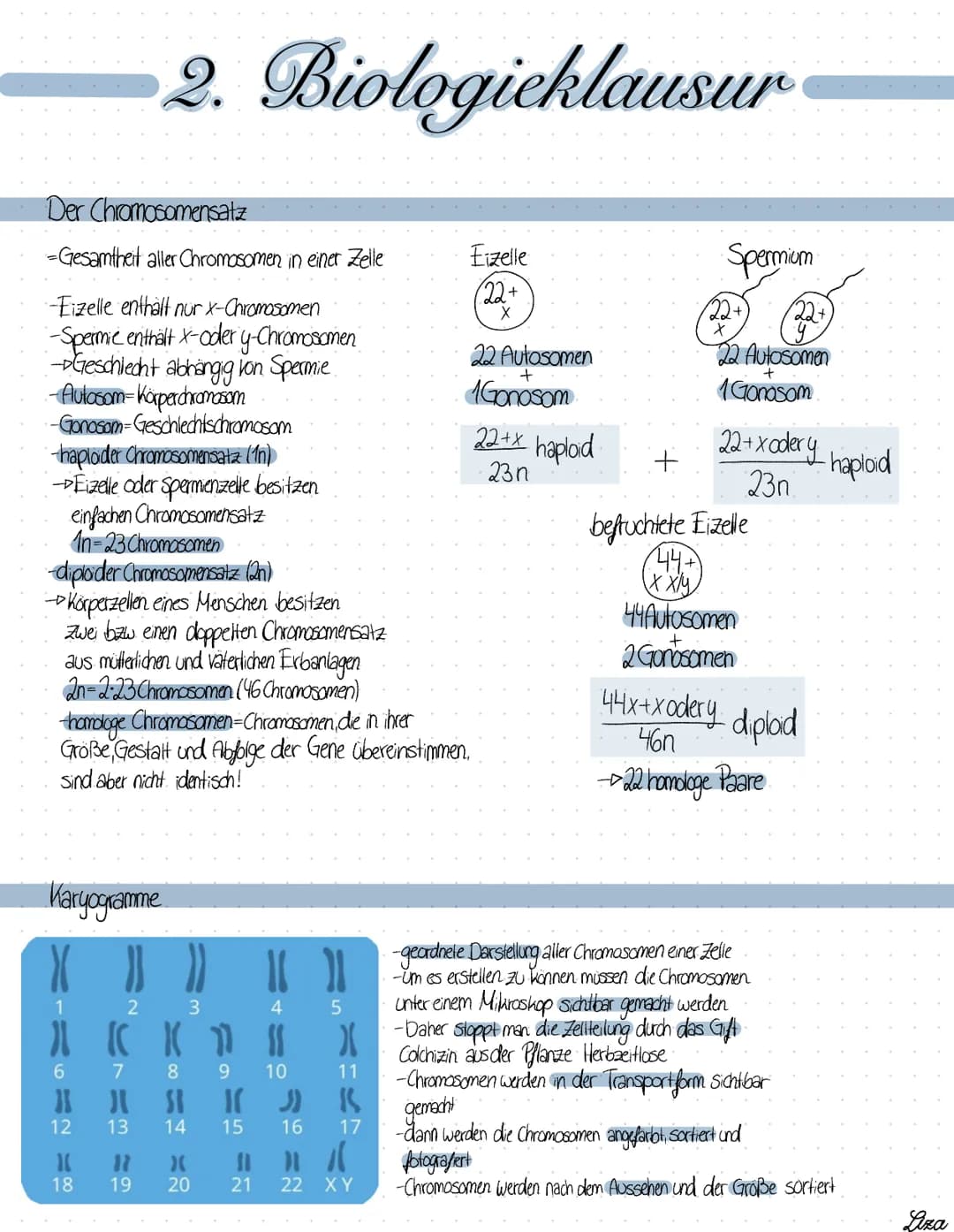 # 2. Biologieklausur
## Die Replikation
= Semikonservative, identische Verdopplung der DNA, die vor jeder Zellteilung stallfindet.
1. Der