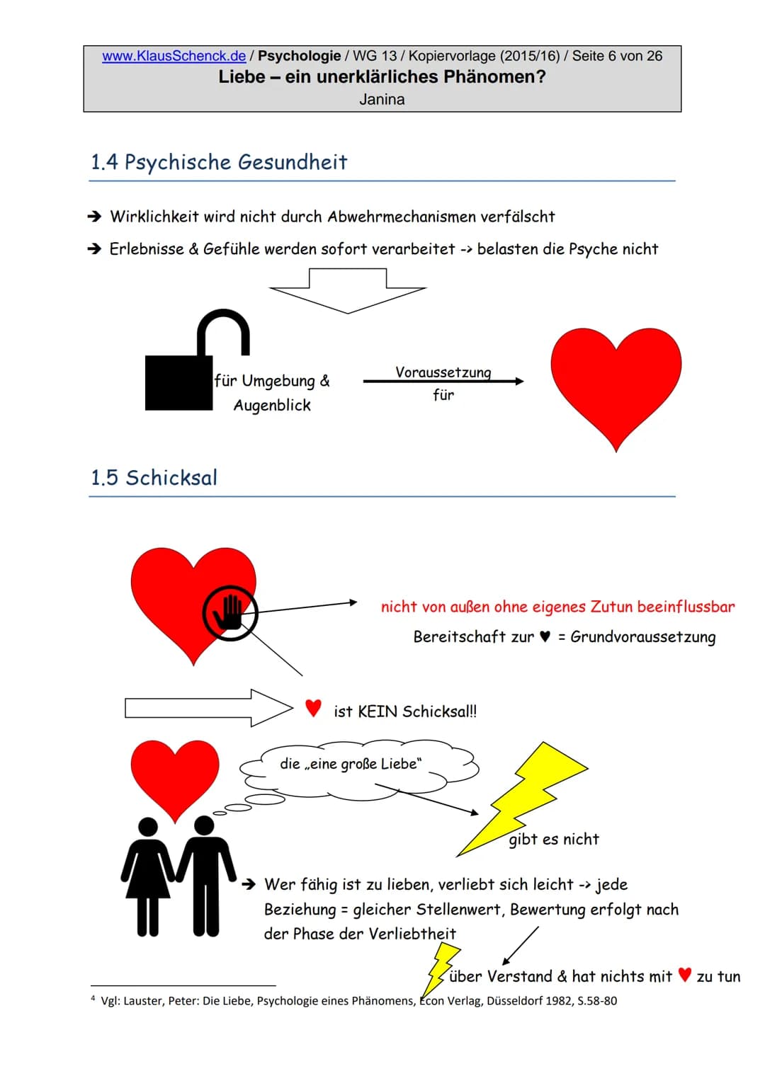 www.KlausSchenck.de / Schenck / Psychologie: Artikel und Kopiervorlage
# Liebe - ein unerklärliches Phänomen?
„FT-Abi-Plattform"-Serie: Ar