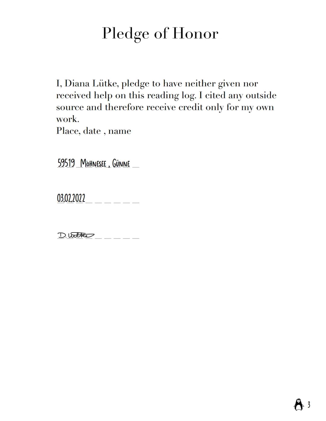 # DEAD POET SOCIETY 1989
Subject: English
Assignment: Reading log
Author: Diana Lütke Class: 11.2
Date of publication: 04.04.2022
1 # Table