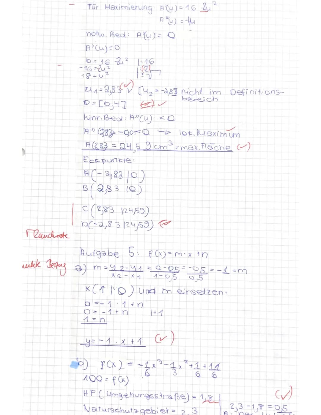 (2)
$V:45\text{cm}^3$
h
5cm
a
- min. Material gesucht
- Breite und
Hohe gesucht
## Neben bedingung
$v: b \cdot a \cdot h = 5\text{crm} \cdot