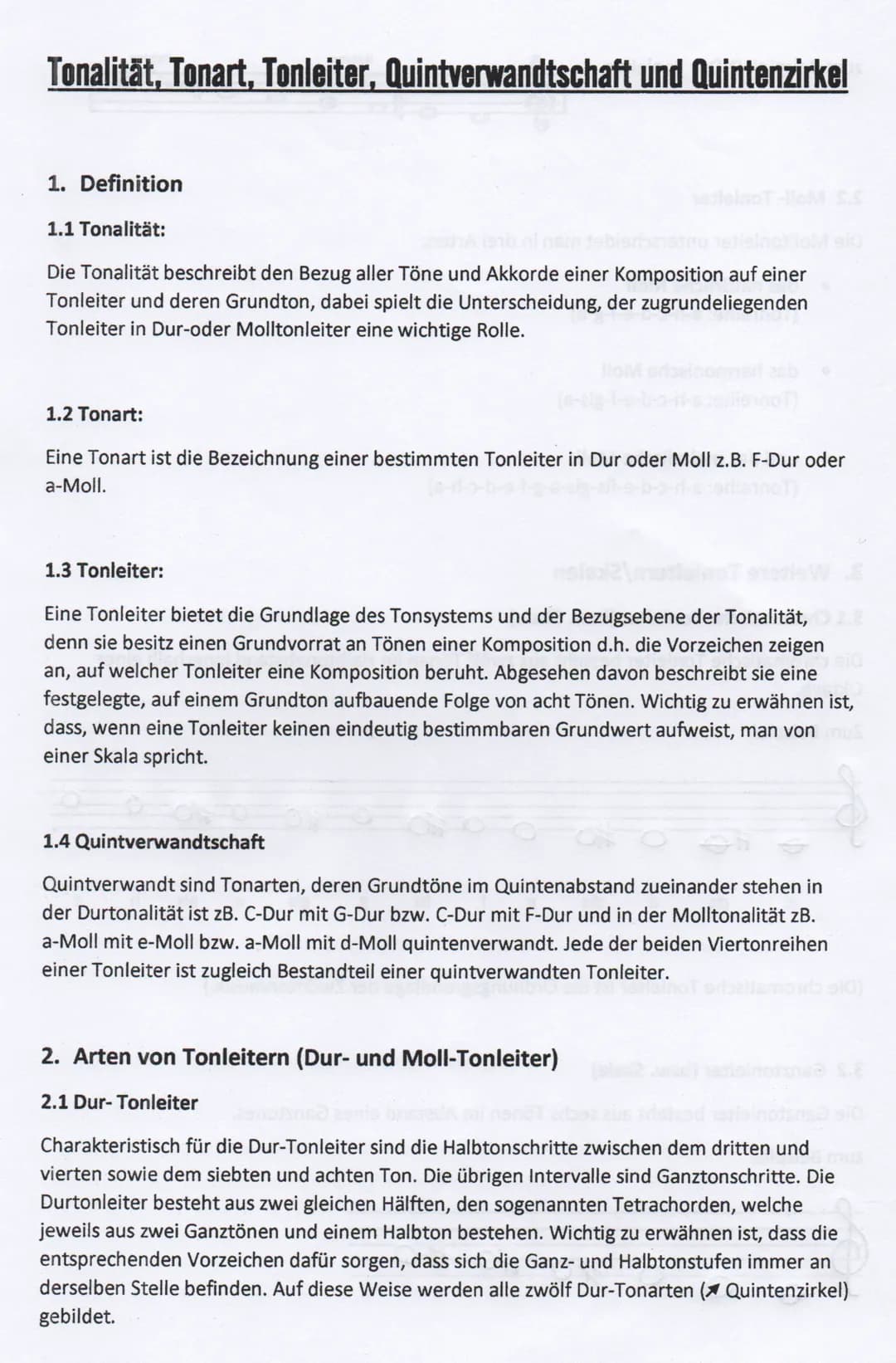 ### 3.3 Pentatonische Tonleiter (bzw. Skala)
Die pentatonische Tonleiter besteht aus fünf Tönen im Abstand eines Ganztonabstandes oder eine