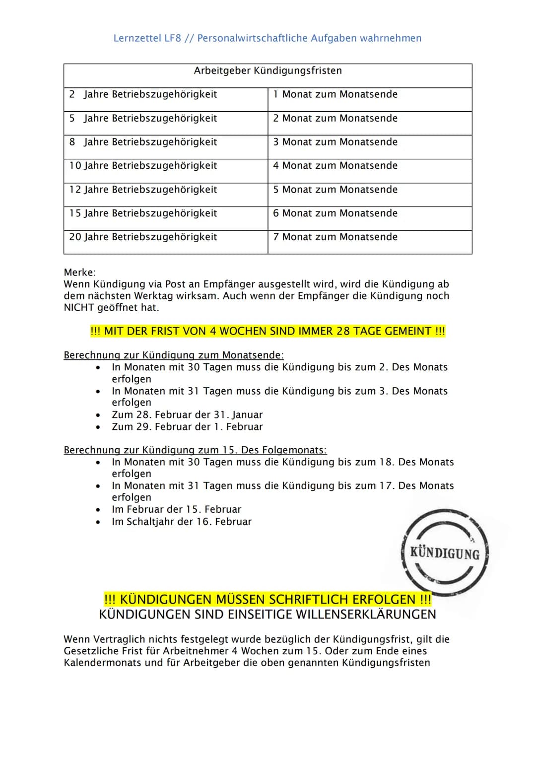 # Lernzettel LF8 // Personalwirtschaftliche Aufgaben wahrnehmen
## BETRIEBSRAT
### Aufgaben des Personalbereiches
Personalbedarf planen
Pers