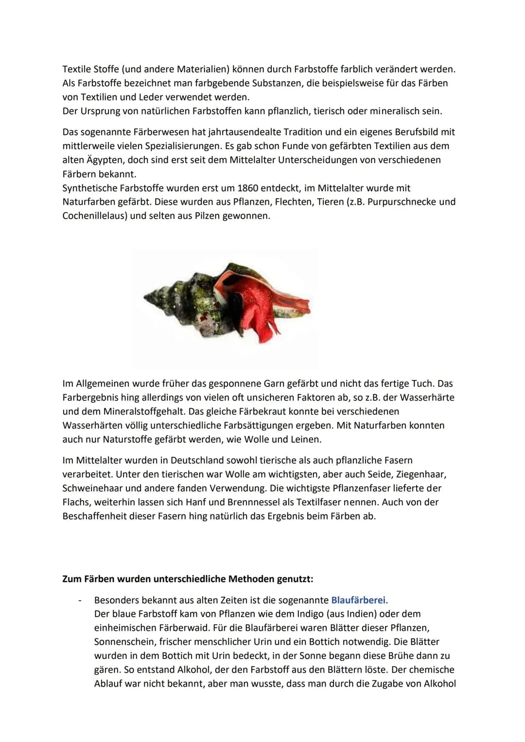 Ergänzung zu dem Thema: Alte Färbemethoden
Aljosha Kamp Chemie 13. Klasse 06.02.2021
Ergänzung der Bereiche:
* 1. Welche Arten von Färbemeth
