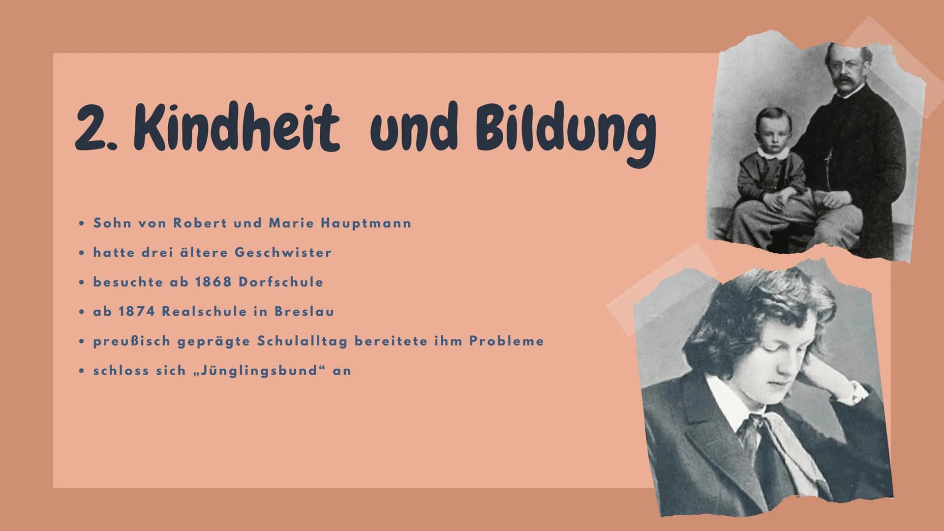 Gerhart
Hauptmann
VORTRAG VON JOHANNA KRAUSE Inhalt
1. ALLGEMEINES
2. KINDHEIT UND BILDUNG
3. WEG ZUM ERFOLG
4. GESELLSCHAFTSKRITIKER
5. AN