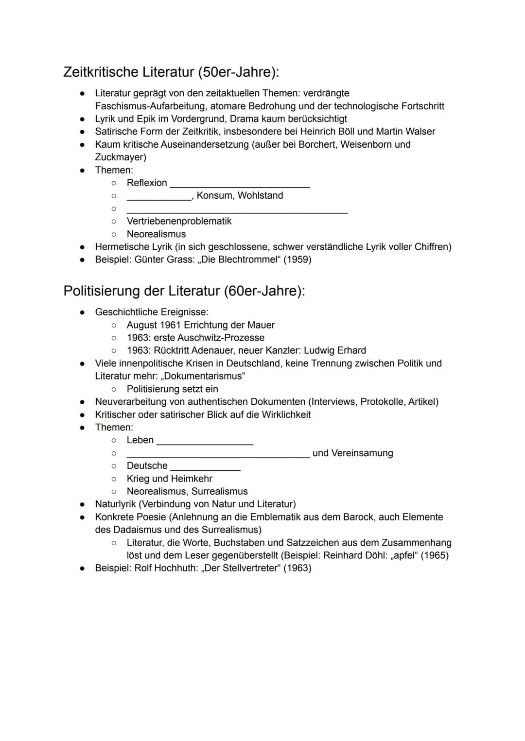 # Die Literatur in der BRD (1945-1989)
## Historischer Einblick:
- : Ende des Zweiten Weltkrieges mit der bedingungslosen Kapitulation Deut
