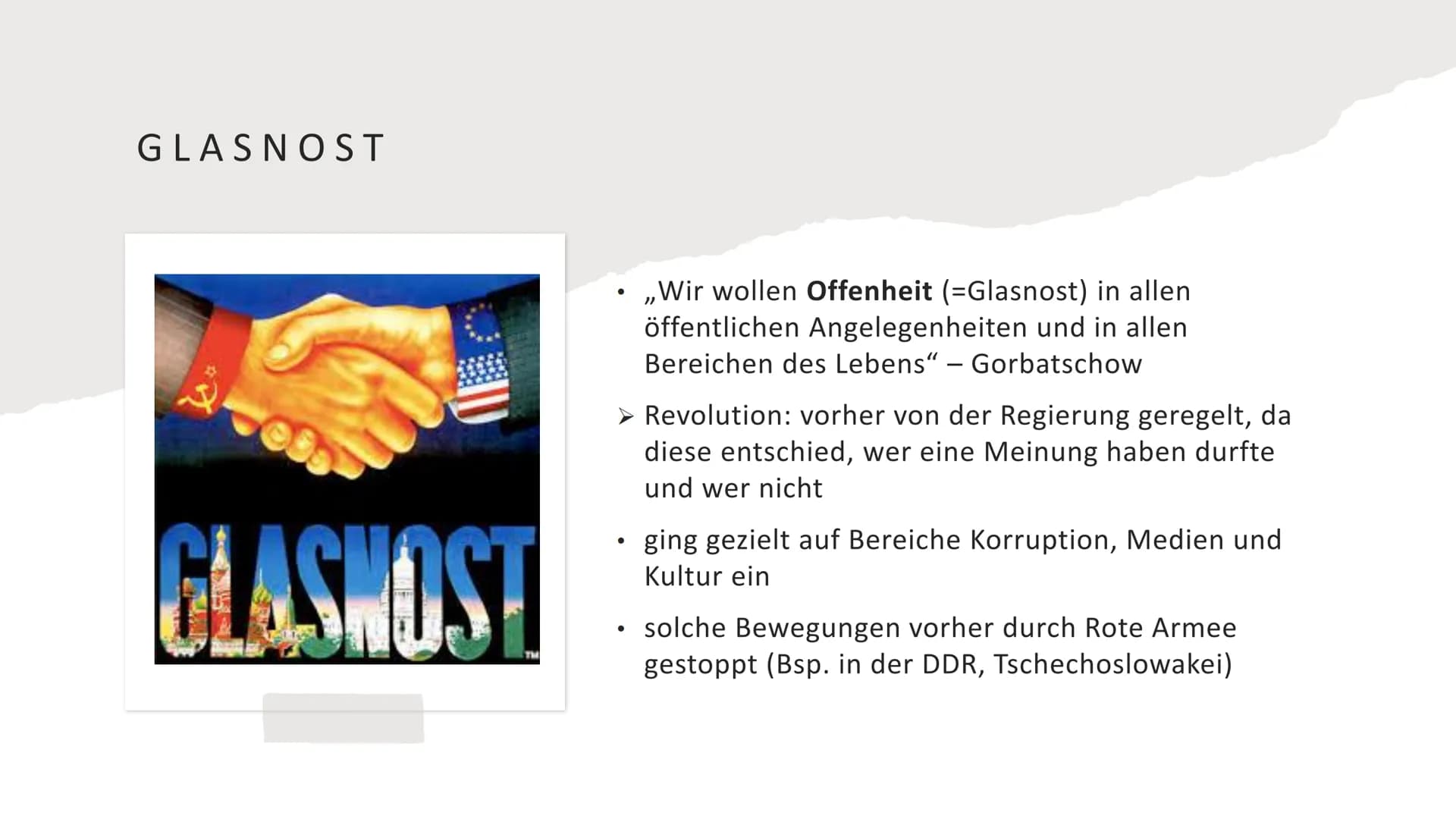 GLASNOST UND PERESTROIKA
Ein Vortrag von Thekla M. und Konstantin M.
2021 # GLIEDERUNG
1. Wie kam es überhaupt dazu? - Grundlagen
2. Wer ist