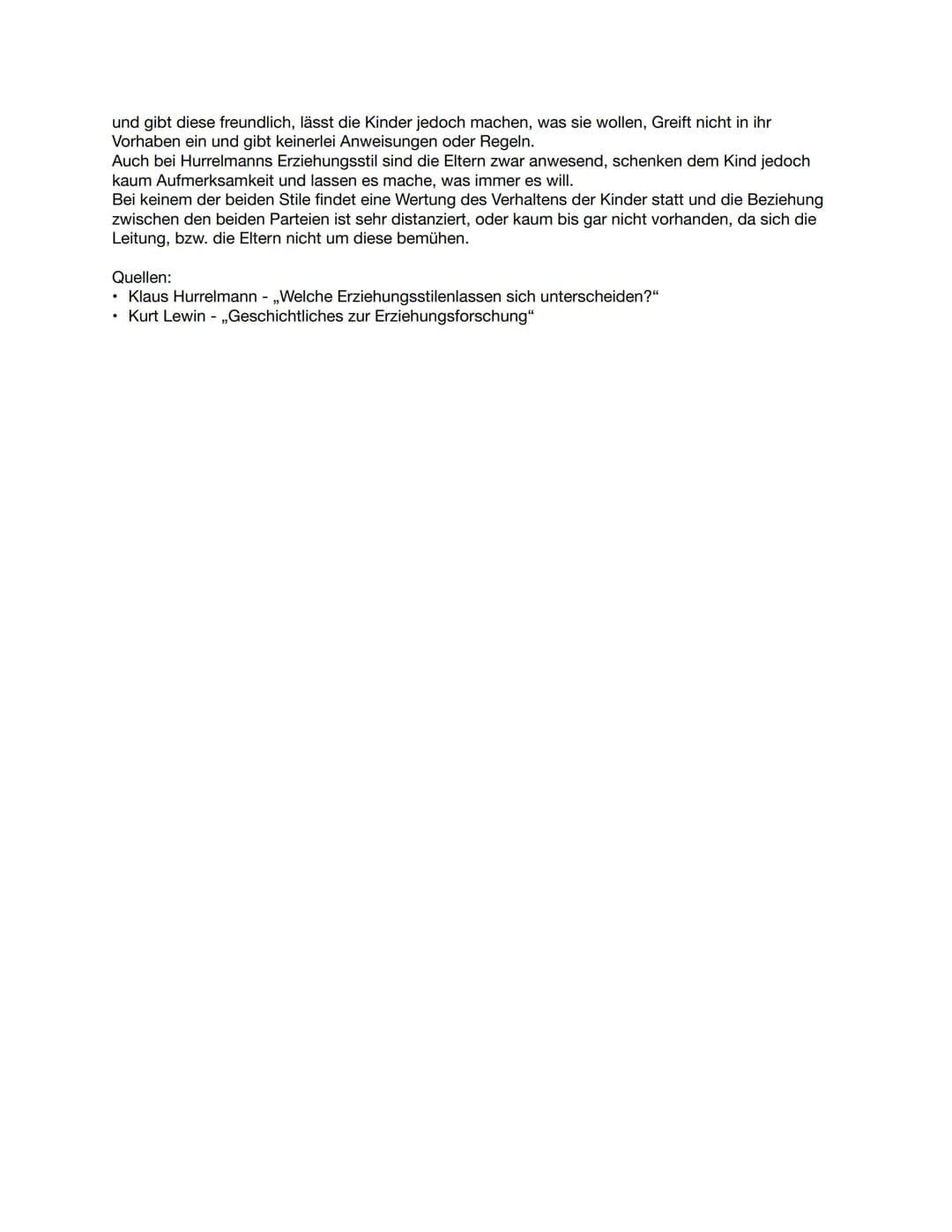 # 1.
In Klaus Hurrelmanns Text „Welche Erziehungsstile lassen sich unterscheiden?" definiert er die vier
unterschiedlichen Erziehungsstile u