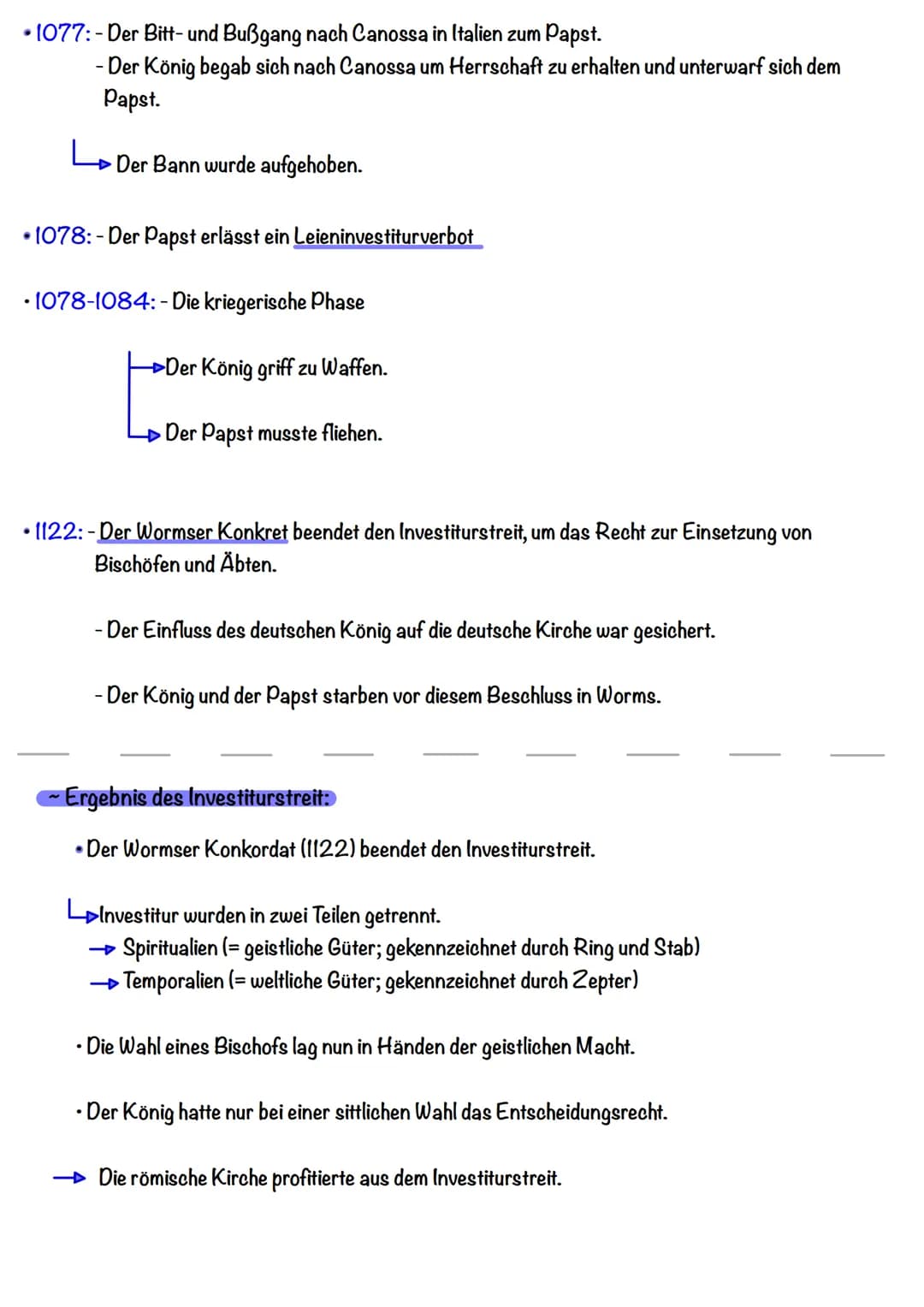 INVESTITURSTREIT HANDOUT
## Allgemeines zum Investiturstreit:
- „Investitur" leitet sich vom lateinischen Wort „investitura" ab und bedeut