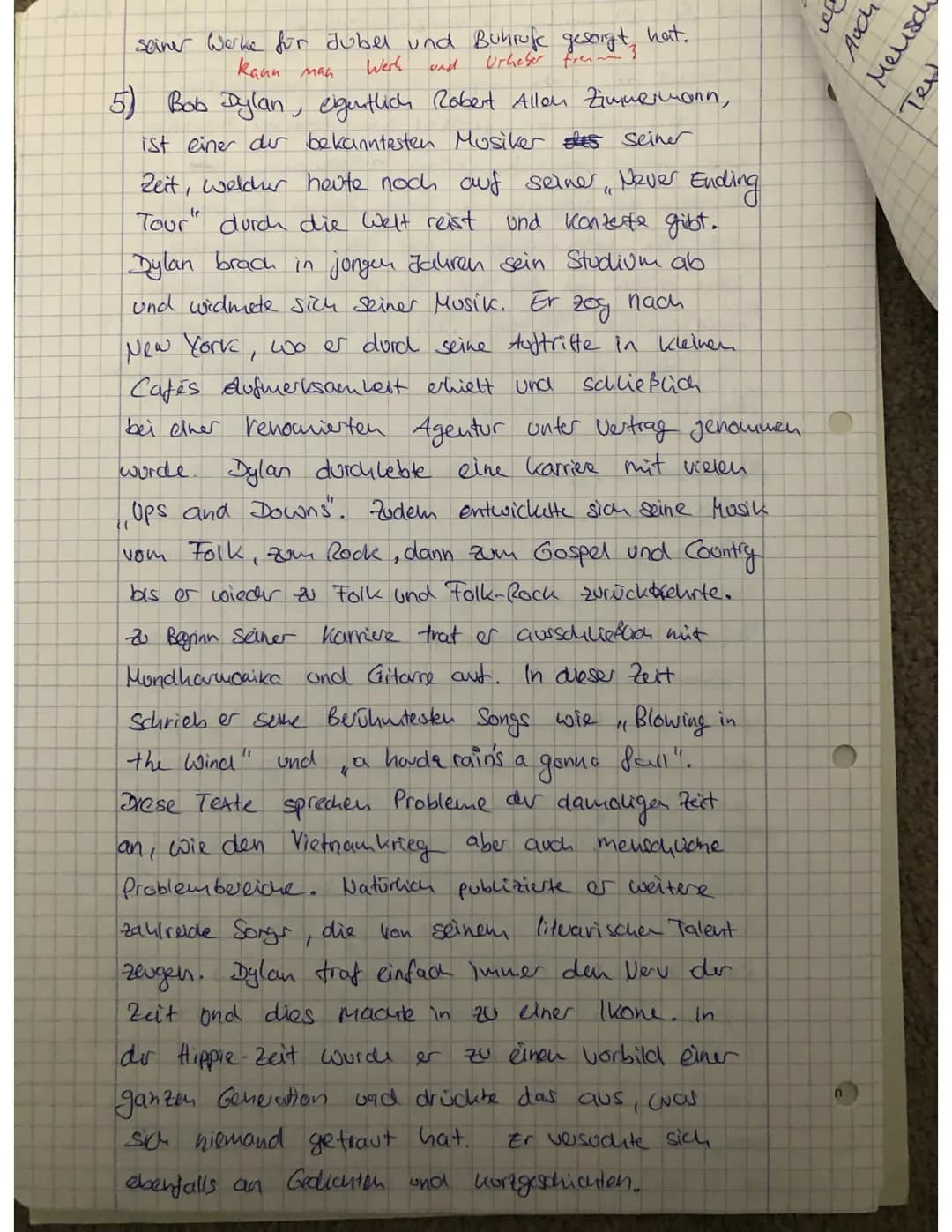 Jon
Auch
Melisch
Tex
seiner Werke für Jubel und Buhrufe gesorgt hat.
Kann man Werk und Urheber freu
5) Bob Dylan, eigentlich Robert Allen Zi