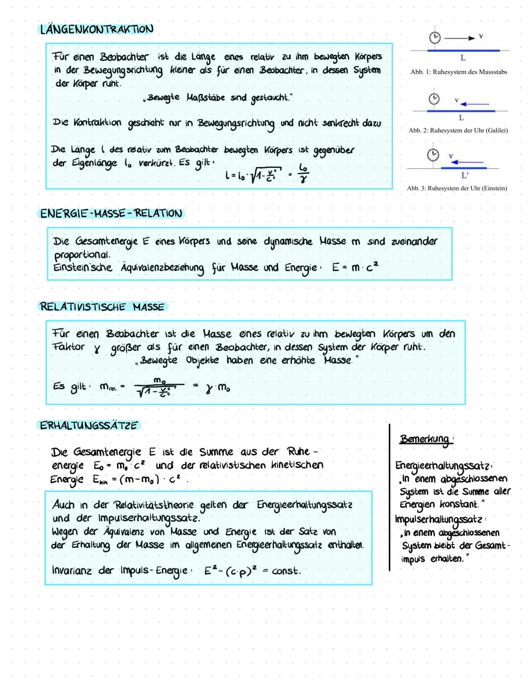# LÄNGENKONTRAKTION
Für einen Beobachter ist die Länge eines relativ zu ihm bewegten Körpers
in der Bewegungsrichtung kleiner als für einen