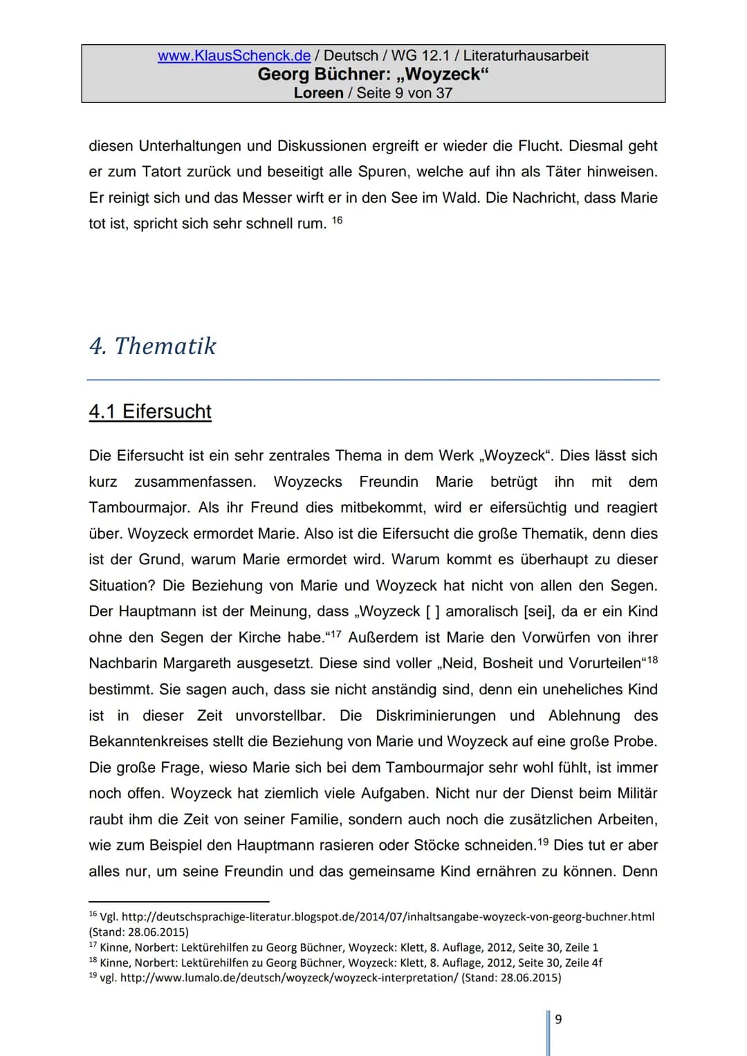 # Literatur-Hausarbeit
## „Woyzeck"
Georg Büchner
Von: Loreen
Klasse: 12.1
Schule: Wirtschaftsgymnasium
Tauberbischofsheim
Fachlehrer: OSt