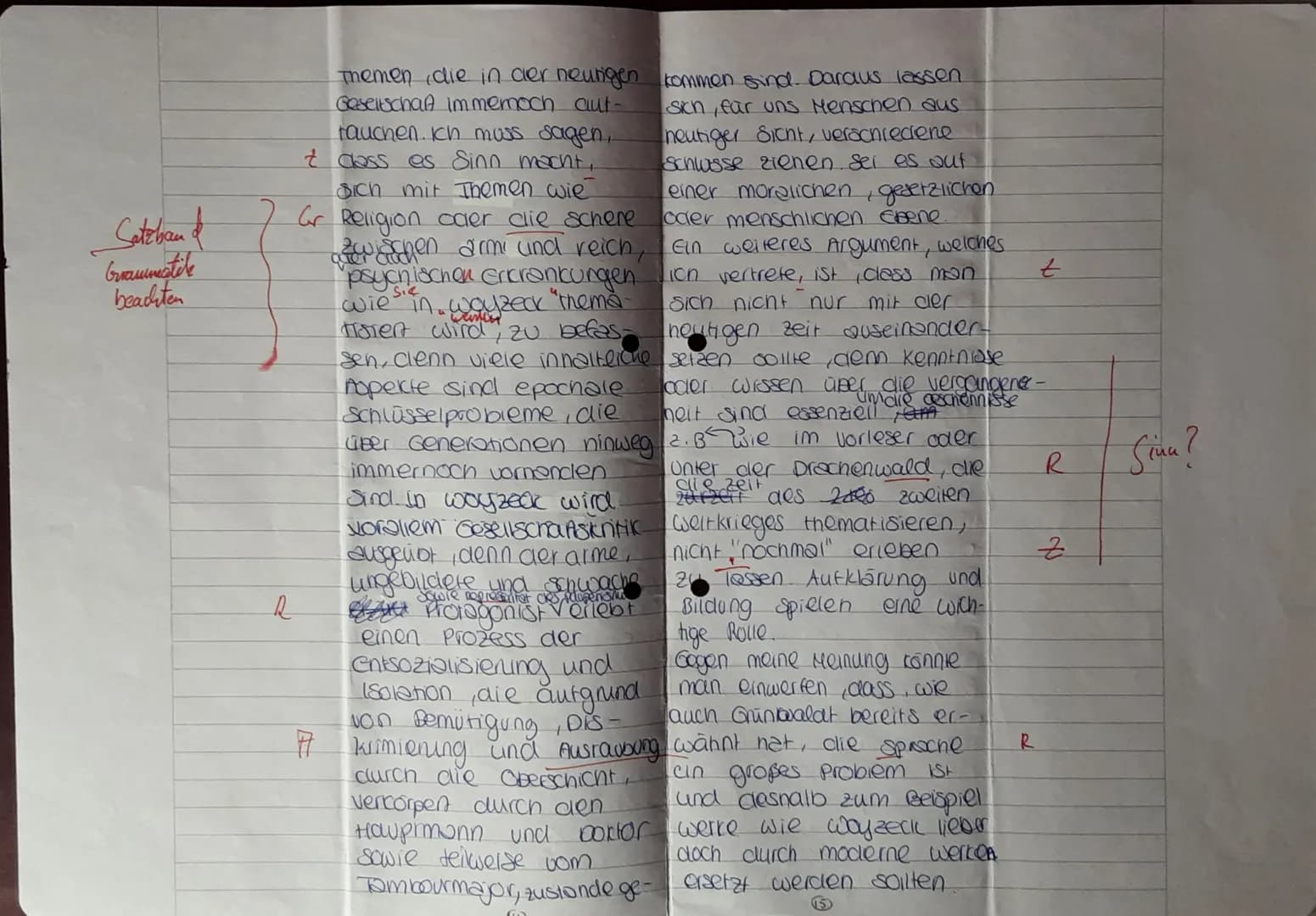Kübra
2) Im ersten Teil der Arbeit
hat sich herausgestellt, dass
Grünwall die These vertritt, dass
heutzutage ein junger Mensch
mit clen so