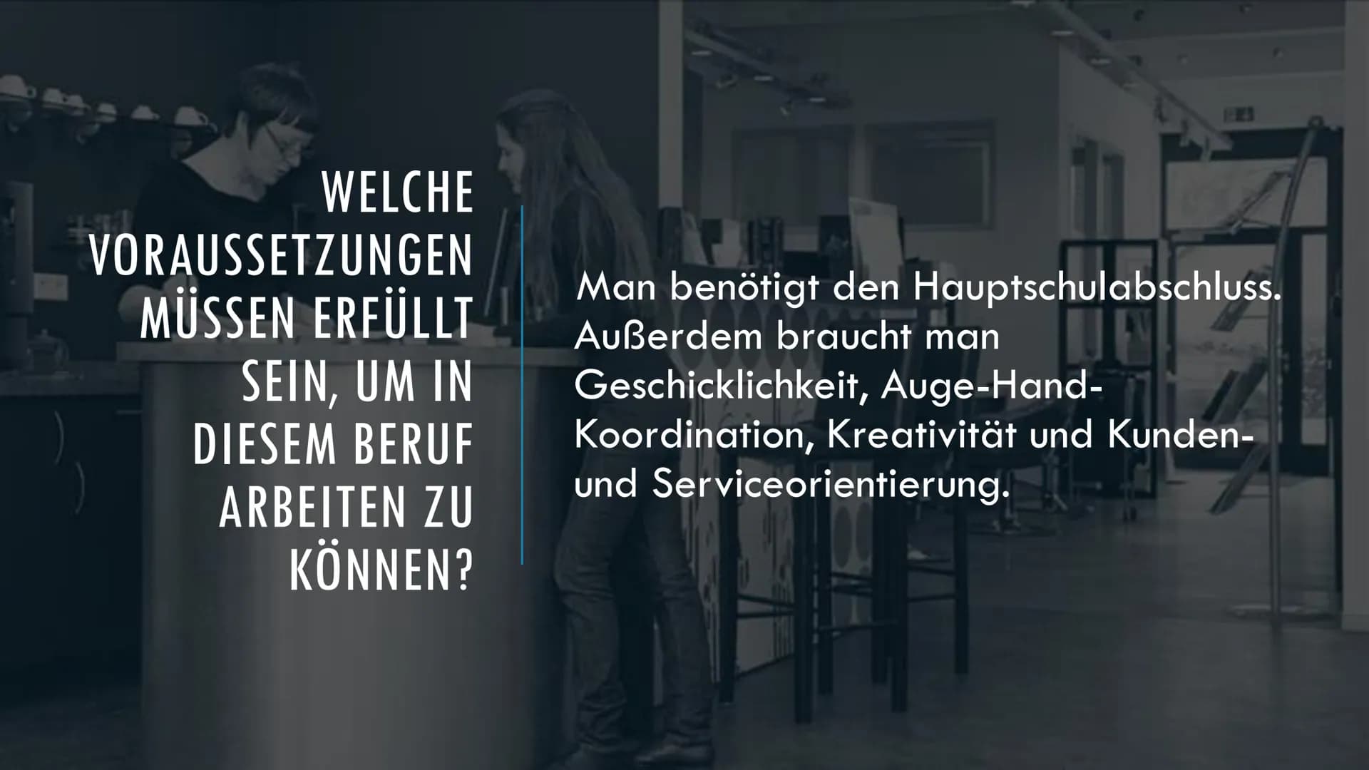 PRÄSENTATION ZUM BERUF FRISEUR
Von Annalie # WELCHE TÄTIGKEITEN WERDEN AUSGEÜBT?
Friseure beraten ihre Kunden bei der Auswahl ihre Frisur u