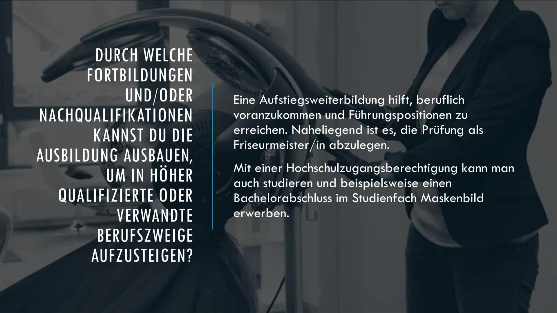 PRÄSENTATION ZUM BERUF FRISEUR
Von Annalie # WELCHE TÄTIGKEITEN WERDEN AUSGEÜBT?
Friseure beraten ihre Kunden bei der Auswahl ihre Frisur u