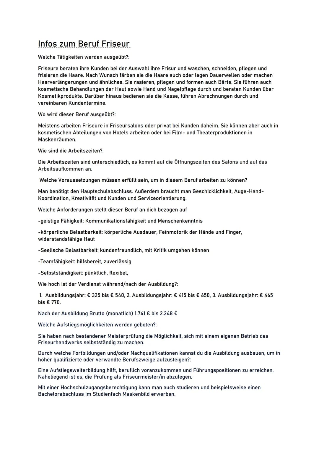 PRÄSENTATION ZUM BERUF FRISEUR
Von Annalie # WELCHE TÄTIGKEITEN WERDEN AUSGEÜBT?
Friseure beraten ihre Kunden bei der Auswahl ihre Frisur u