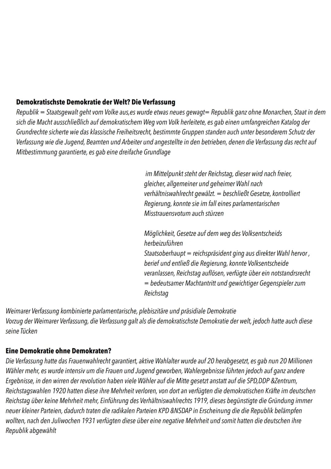 # Zusammenfassung wichtiger Punkte / Begriffe der Seiten 190-169
## Die Revolution 1918/19: Eine verratene Revolution ?
Um die Gründe der s