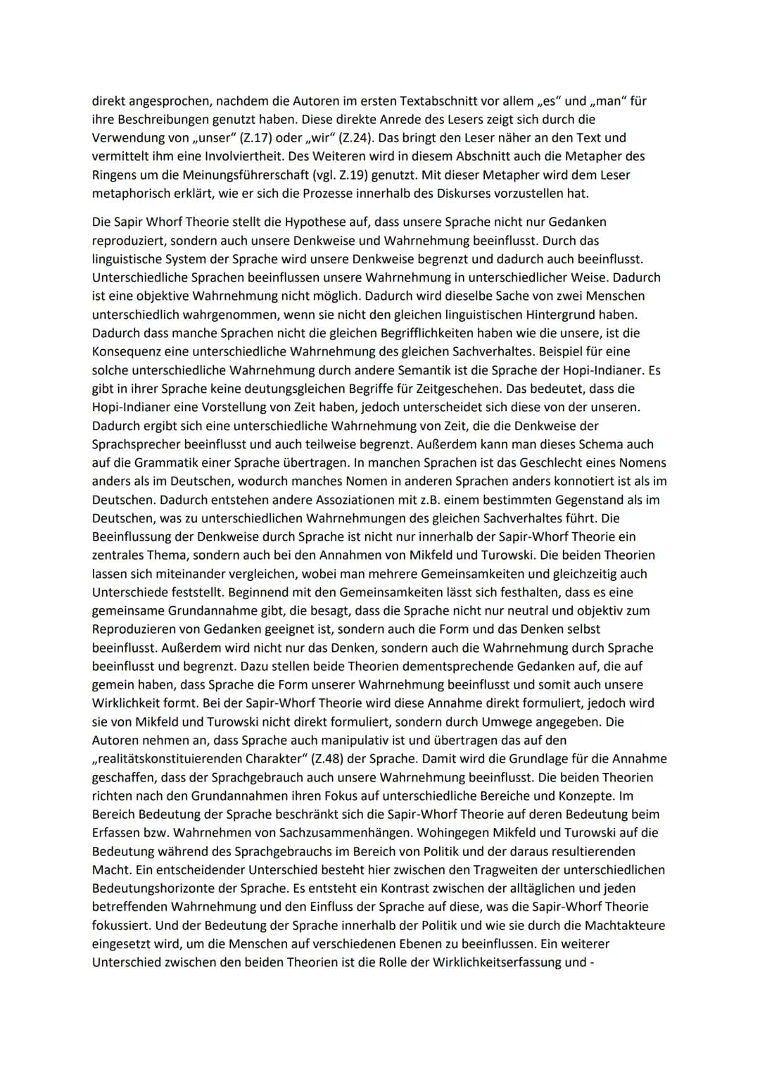 Mikfeld/Turowski: Sprache. Macht. Denken
Lösungen Ergänzungen
Aufgabe 1
Einleitung, die zentrale Angaben aufnimmt: Autoren, Titel, Textsorte