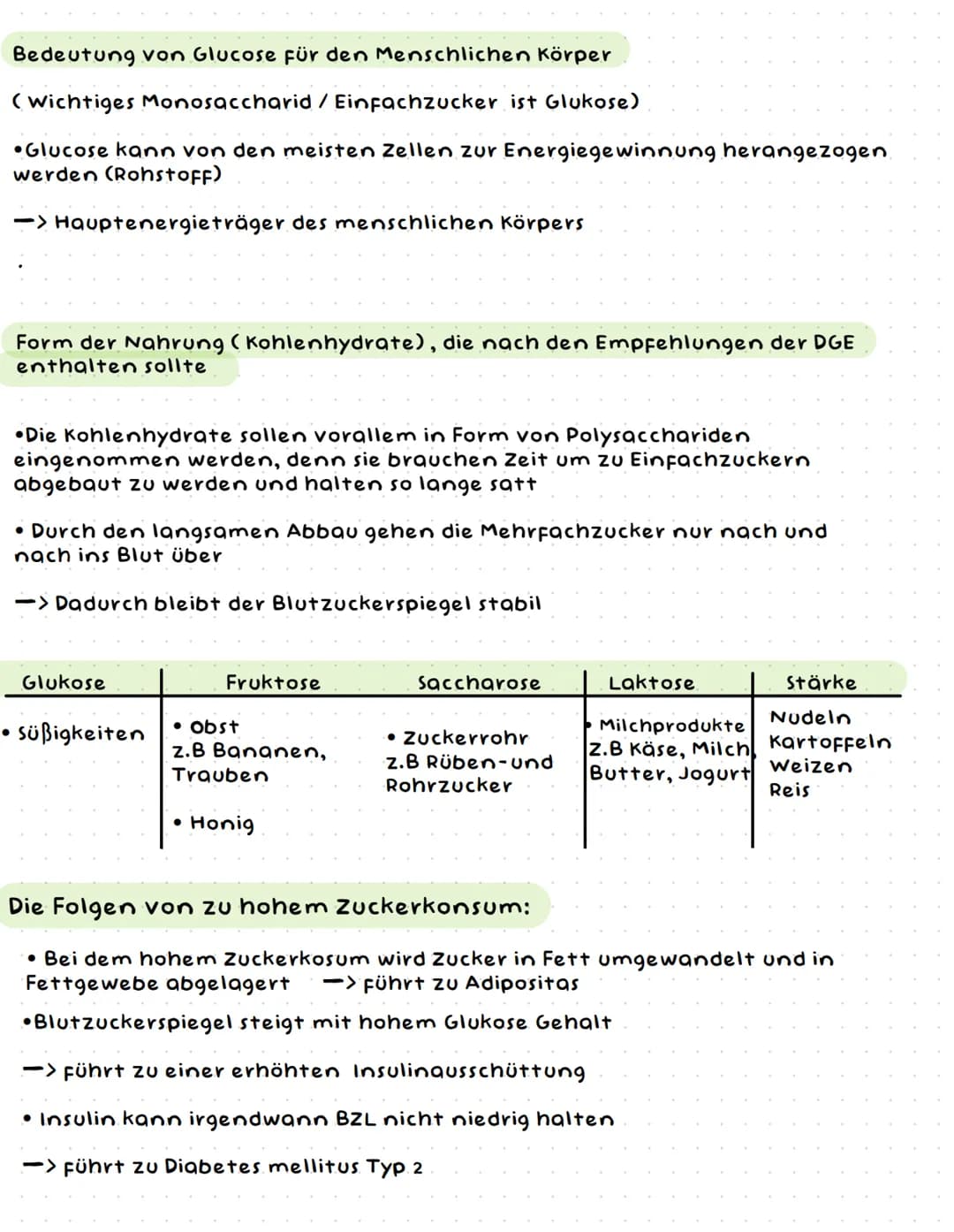 # Bedeutung von Glucose für den Menschlichen Körper
(Wichtiges Monosaccharid / Einfachzucker ist Glukose)
* Glucose kann von den meisten Zel