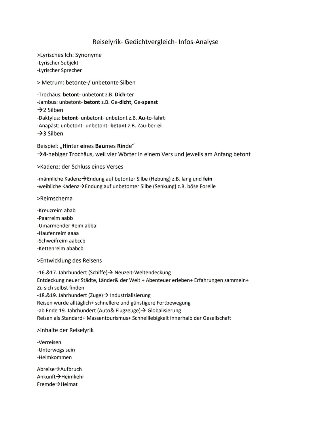 Gedichtvergleich: Methode
1. Gedicht 1
Analyse:
1. Einleitung (TATTE+ Epoche+ Deutungshypothese)
2. Hauptteil (Stilmittel, Reimschema, Kaden