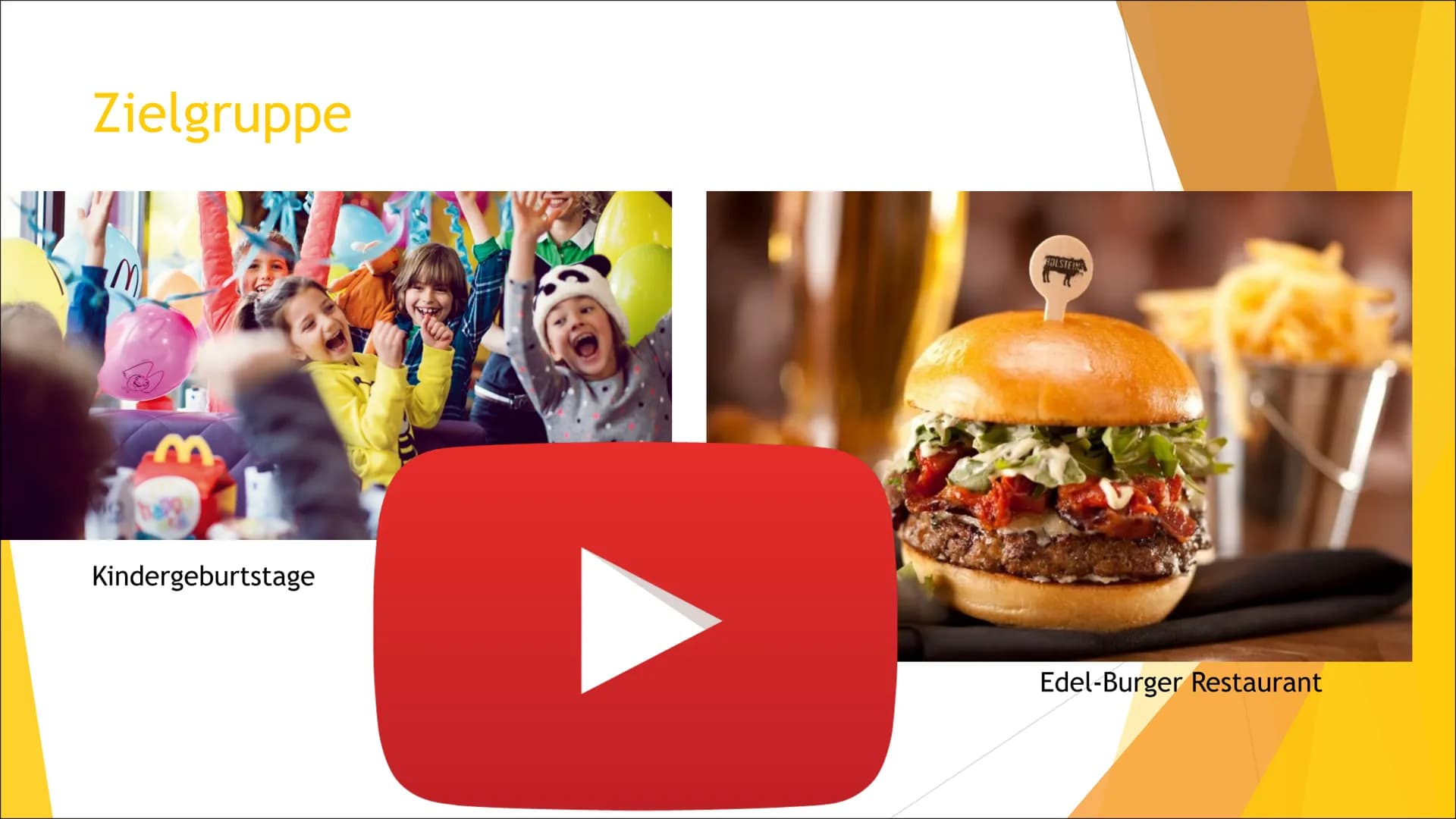McDonalds
Ein Wirtschaftsunternehmen # Gliederung:
- Entstehung
- Basisdaten
- Wo gibt es überall McDonald's
- Zielgruppe
- Berufe
- Umsatz