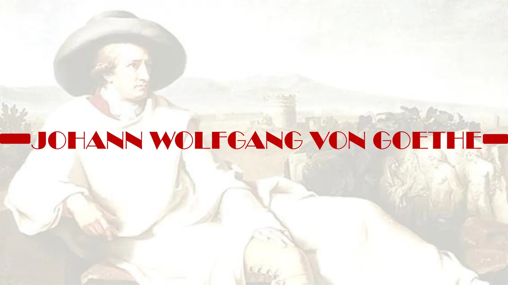 JOHANN WOLFGANG VON GOETHE JOHANN WOLFGANG VON GOETHE
* Leben
* Freundschaft / Feindschaft mit Schiller
* wichtigste Werke
* Wirkung
* Ein