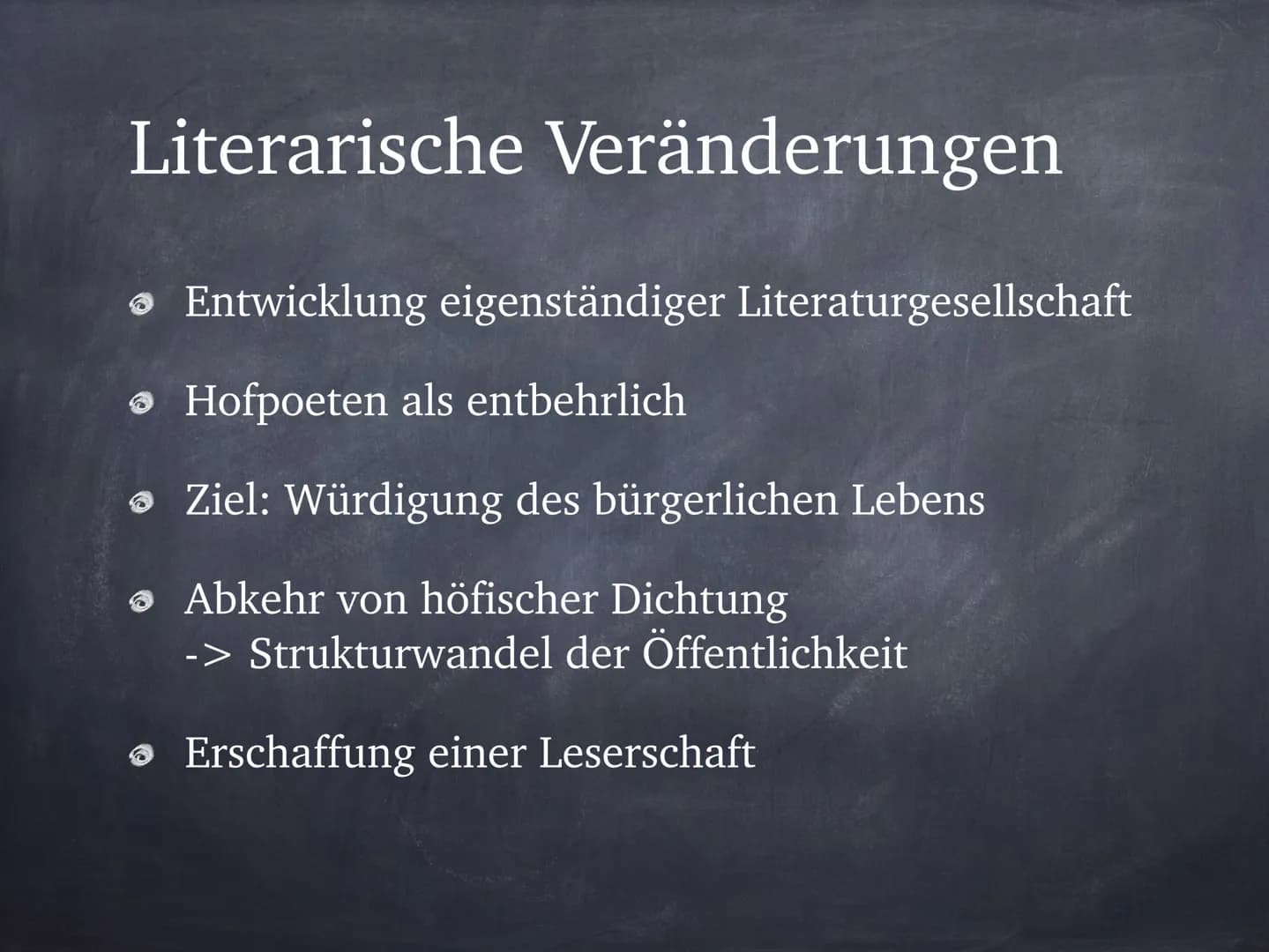 Das 18. Jahrhundert
- politische, gesellschaftliche & literarische Veränderungen # Gliederung
- Gegenüberstellung Ausgangslage - Veränderun