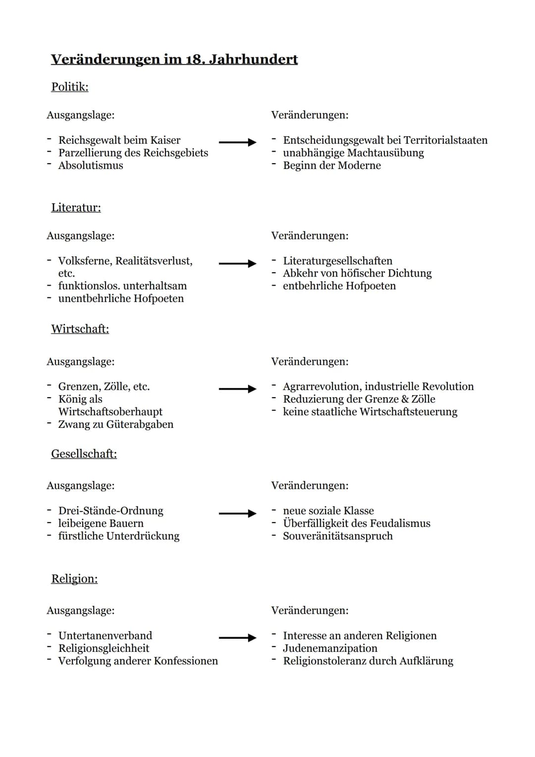Das 18. Jahrhundert
- politische, gesellschaftliche & literarische Veränderungen # Gliederung
- Gegenüberstellung Ausgangslage - Veränderun