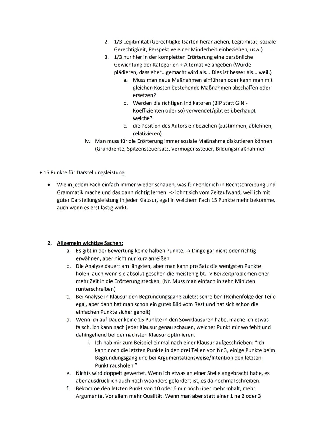 1. Aufgaben:
a. Erörterung: (16P, im Abi 24)
i. Geht auch mit Kritik!!!
ii. Immer vorher lernen und dann in Klausur in u