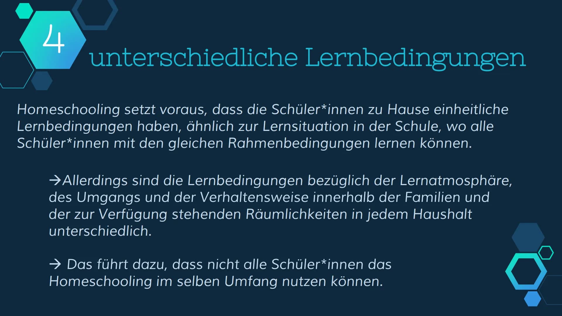 Die Probleme und Nachteile
des Homeschoolings 1 soziale Ungleichheit # 1 soziale Ungleichheit
Homeschooling benachteiligt Kinder und Jugendl