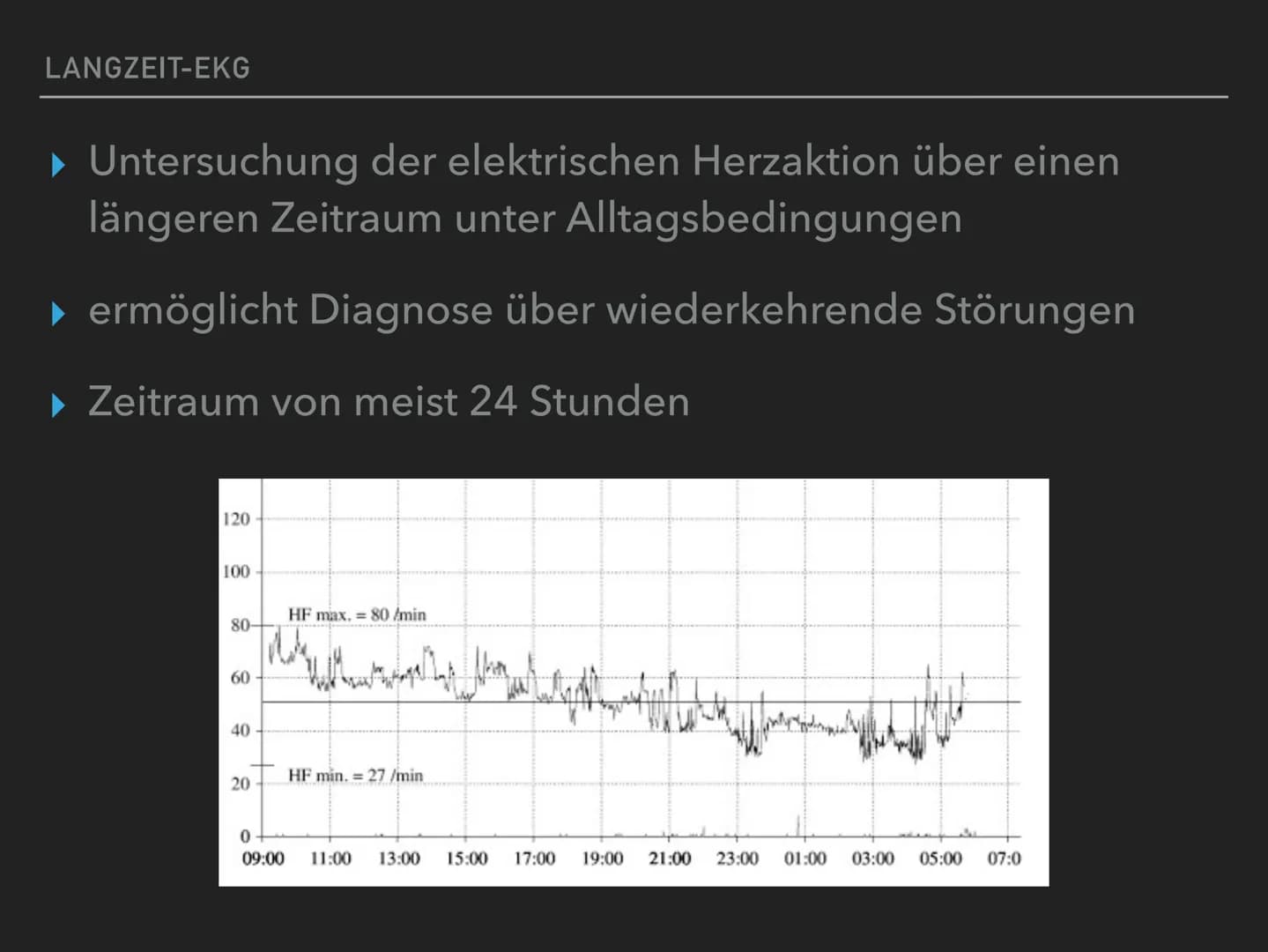 # EEG & Ekg
## EKG (Elektrokardiogramm):
= Aufzeichnung von elektrischen Spannungen bei jedem Herzschlag
### Gründe für ein EKG:
- Herzinf