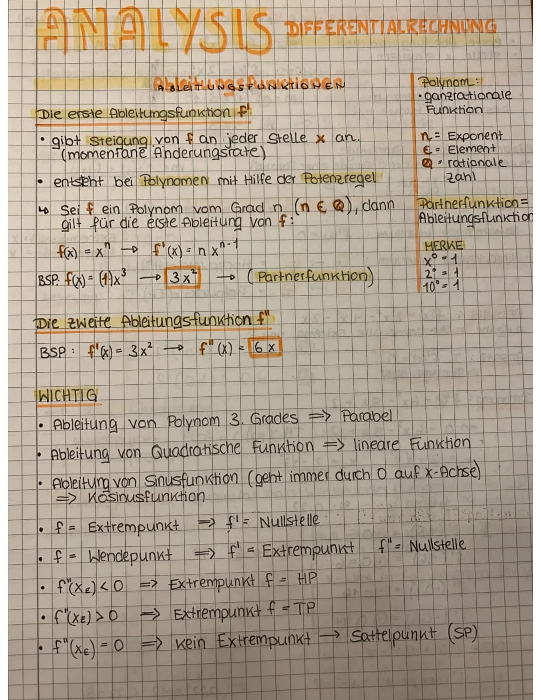 # NULLSTELLEN VON POLYNOMEN
1. $f(x) = ax + b \Rightarrow$ Null setzen.
2. $f(x) = (x+a)(x+b) \Rightarrow$ Ausmultiplizieren o. Satz vom