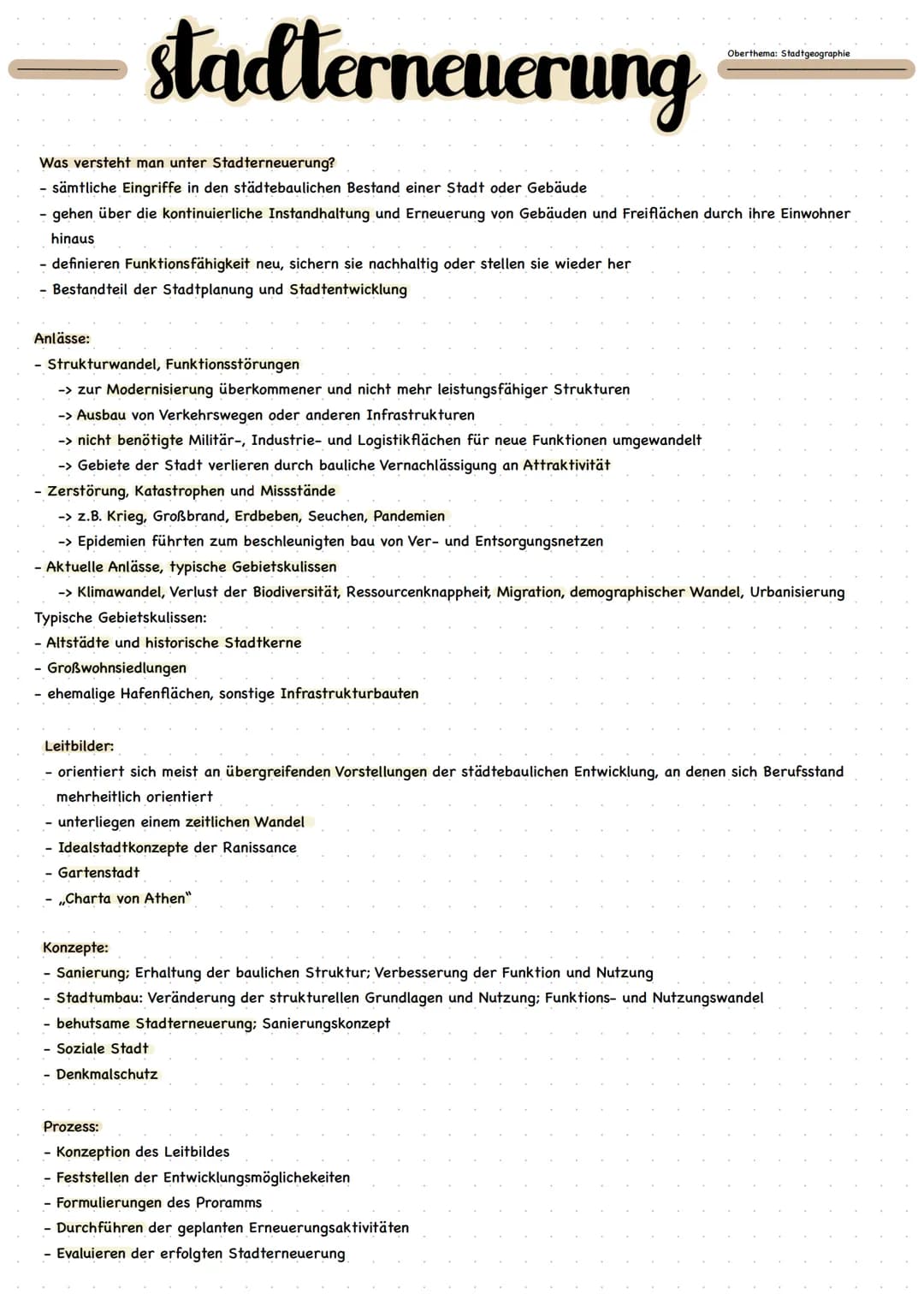# stadtumbau
Oberthema: Stadtgeographie
## Am Beispiel Revitalisierungsmaßnahmen altindustrieller Gebiete
### Definition:
- "alt" betrifft