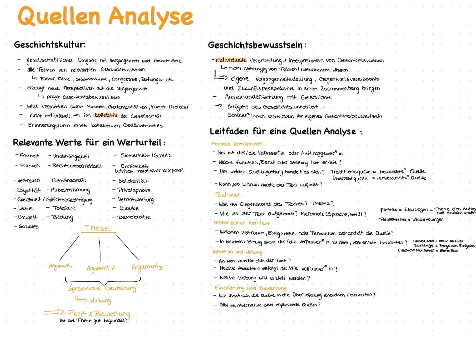 # Quellen Analyse
## Geschichtskultur:
- gesellschaftlicher Umgang mit Vergangenheit und Geschichte.
- alle Formen von relevanten Geschicht