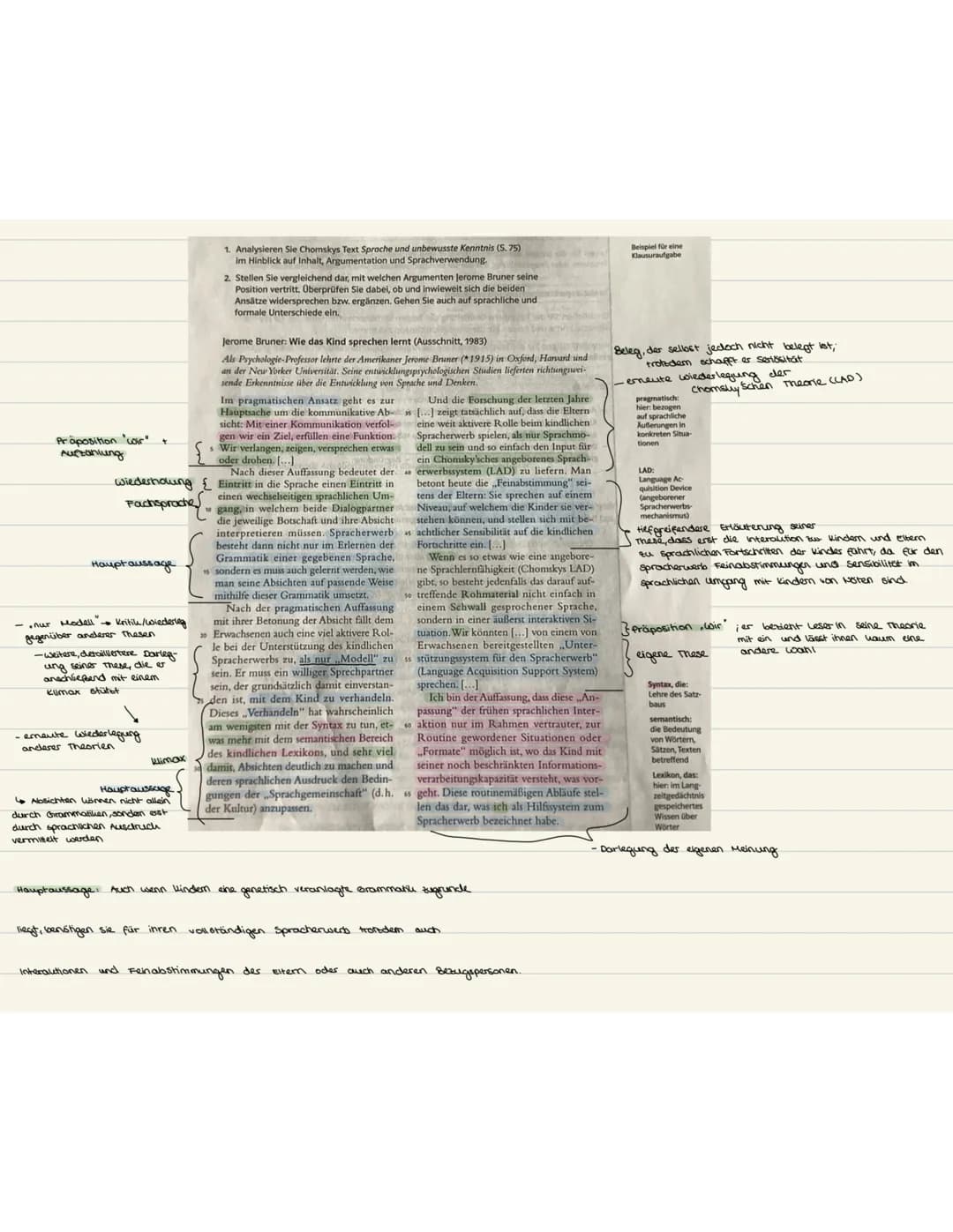 Anwenden: Argumentation in Sachtexten analysieren
Noam Chomsky: Sprache und unbewusste Kenntnis (Ausschnitt, 1976)
Der Sprachwissenschafile