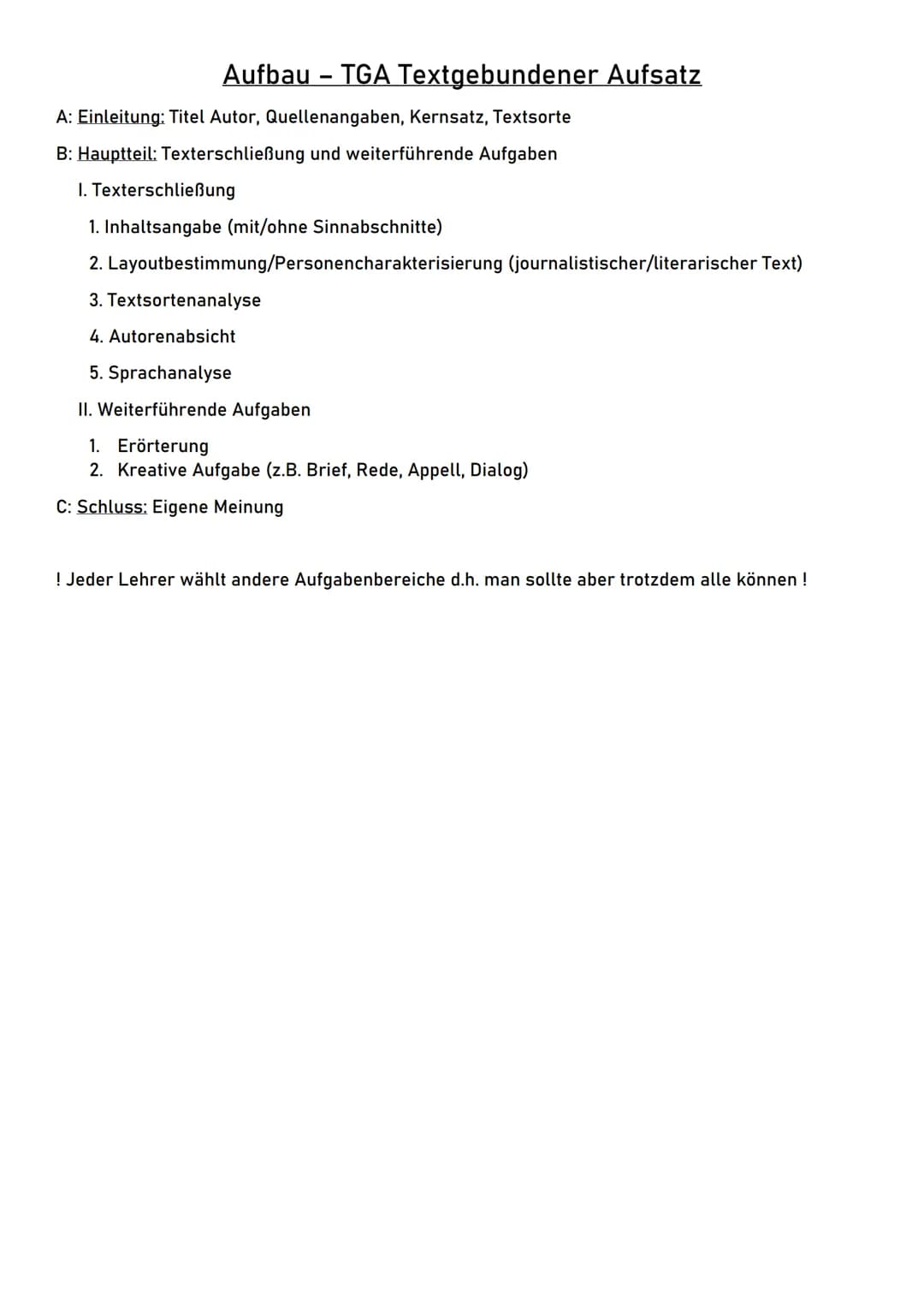 # Musterlösung TGA zu „Das Holz für morgen" von Wolfgang Borchert
(Einleitung, Inhaltsangabe, Textsortenanalyse, Personencharakterisierung,