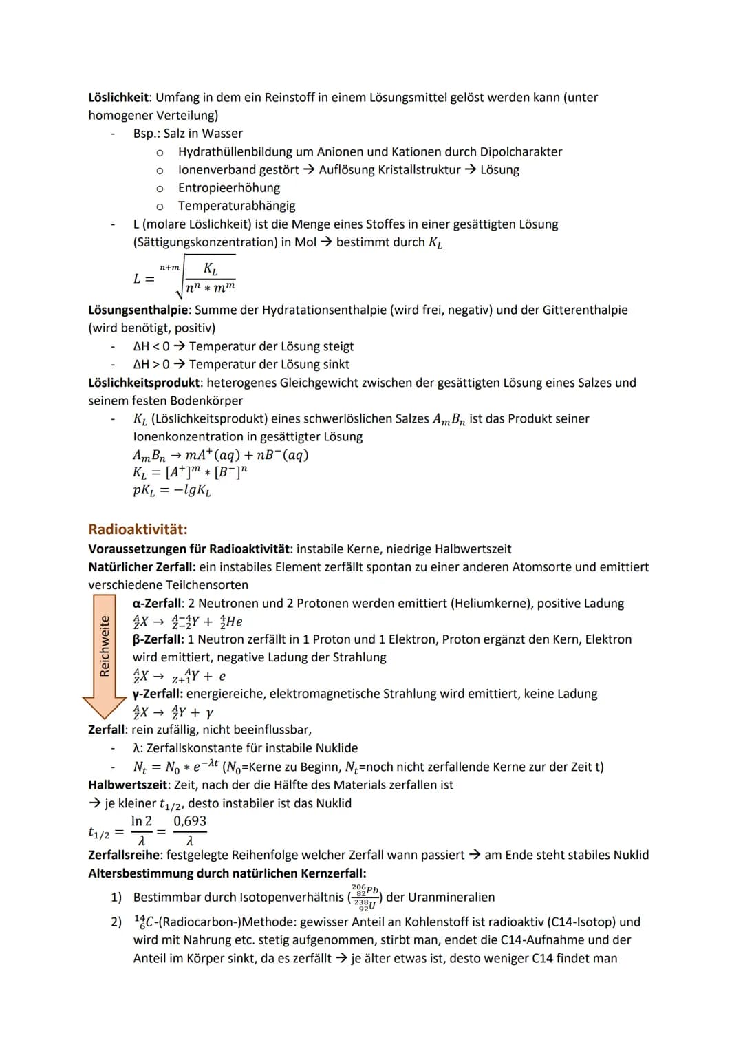 # Lernzettel Allgemeine Chemie 1. Semester
## Atome:
Atom: besteht aus Atomkern (Protonen, Neutronen) und Atomhülle (Elektronen)
Element: ch