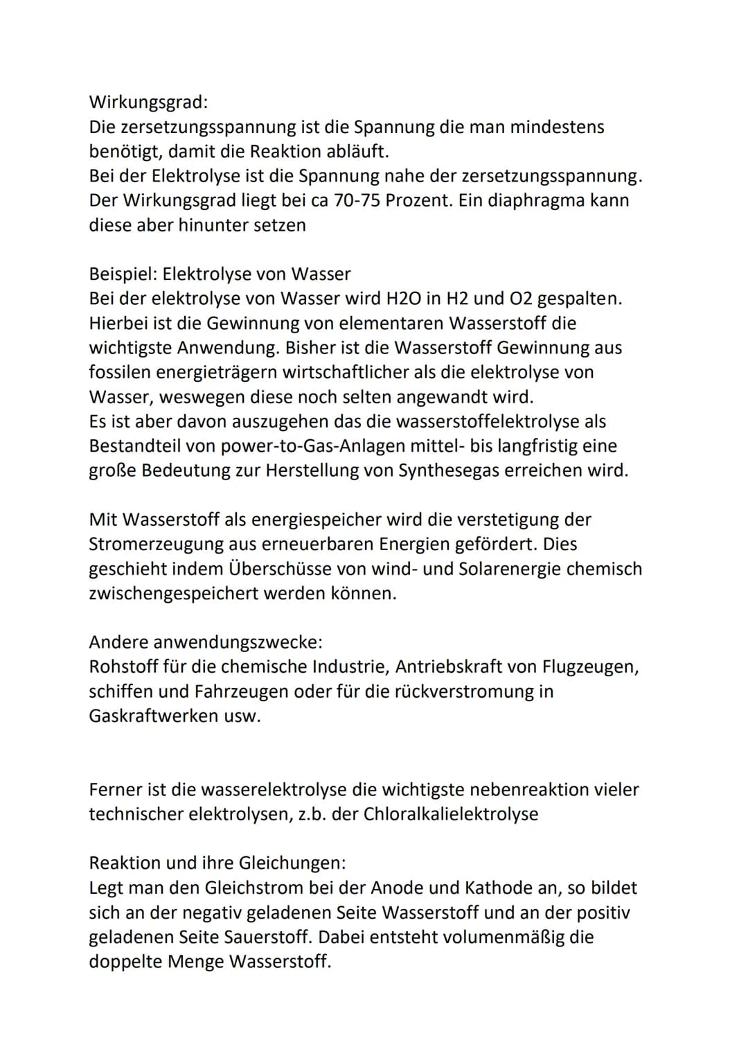 CH13
# Die Elektrolyse
## Definition:
„Unter Elektrolyse (griechisch mittels Elektrizität trennen") versteht man eine
Aufspaltung einer che