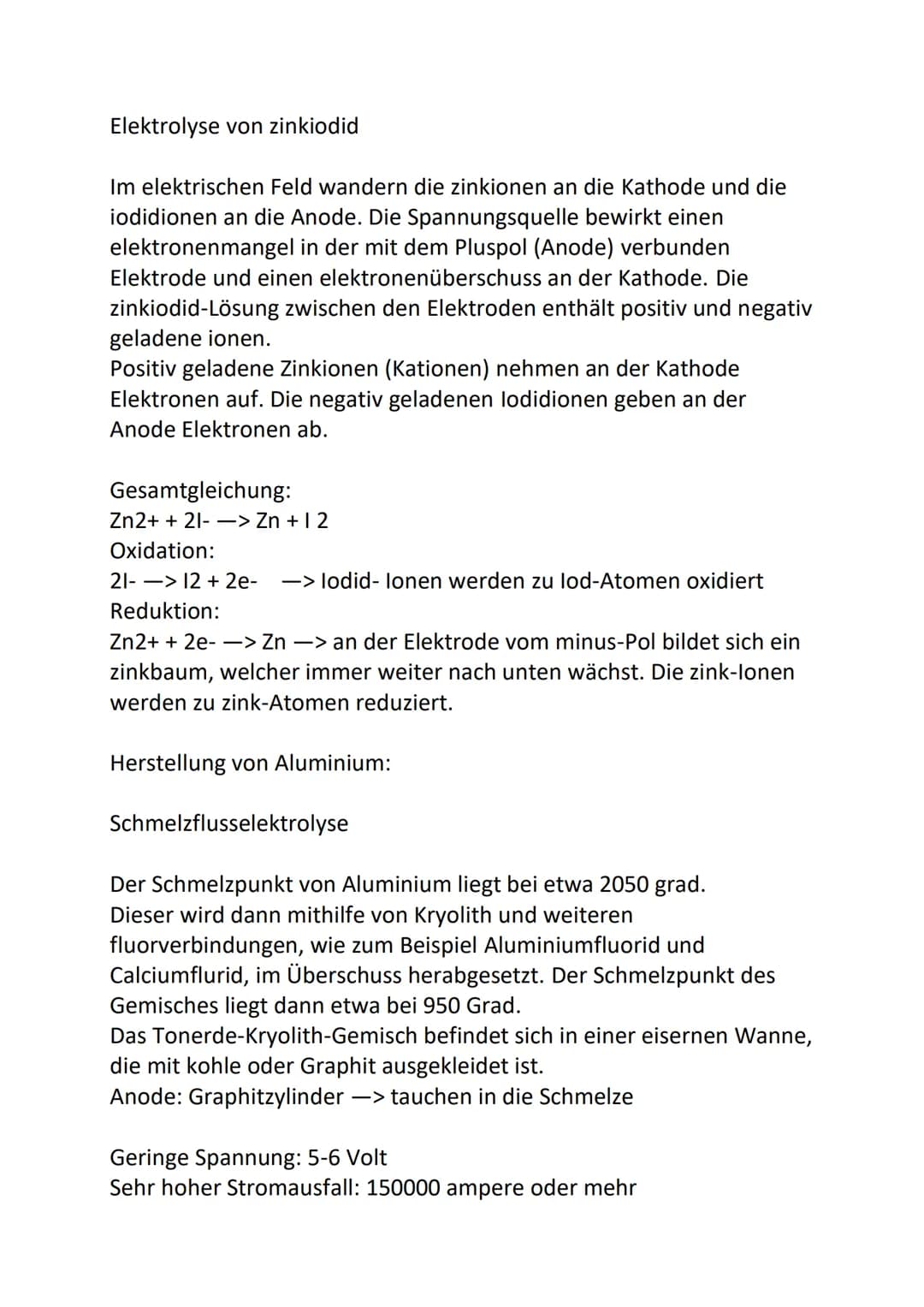 CH13
# Die Elektrolyse
## Definition:
„Unter Elektrolyse (griechisch mittels Elektrizität trennen") versteht man eine
Aufspaltung einer che