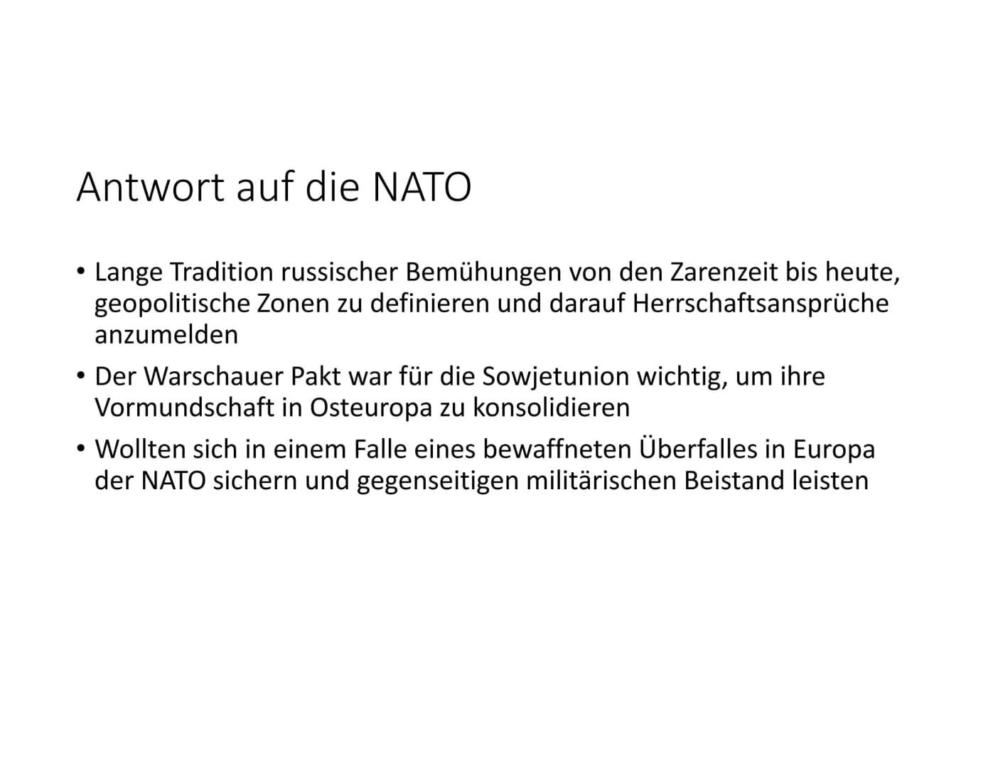 Lösungen für das Arbeitsblatt „Der Warschauer
Vertrages, Verteidigungsbündnis des Ostens"
Welcher „Gefahr" soll das Bündnis begegnen?:
Gefah